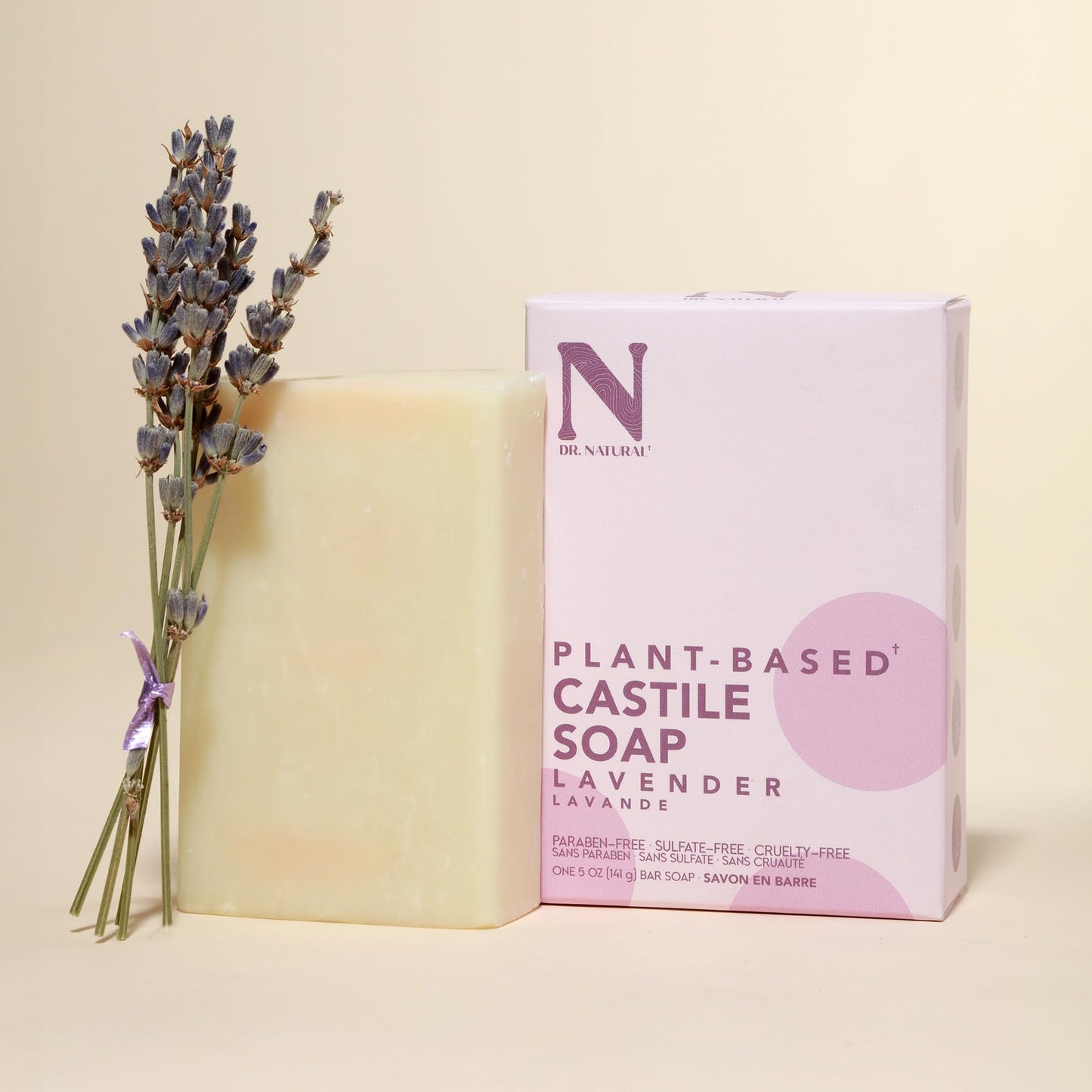 Dr. Natural Castile Bar Soap Set - Multipurpose Soap Bar with Anti-Acne Properties - For Face, Body, Hair - Sensitive Skin Body Wash with Peppermint