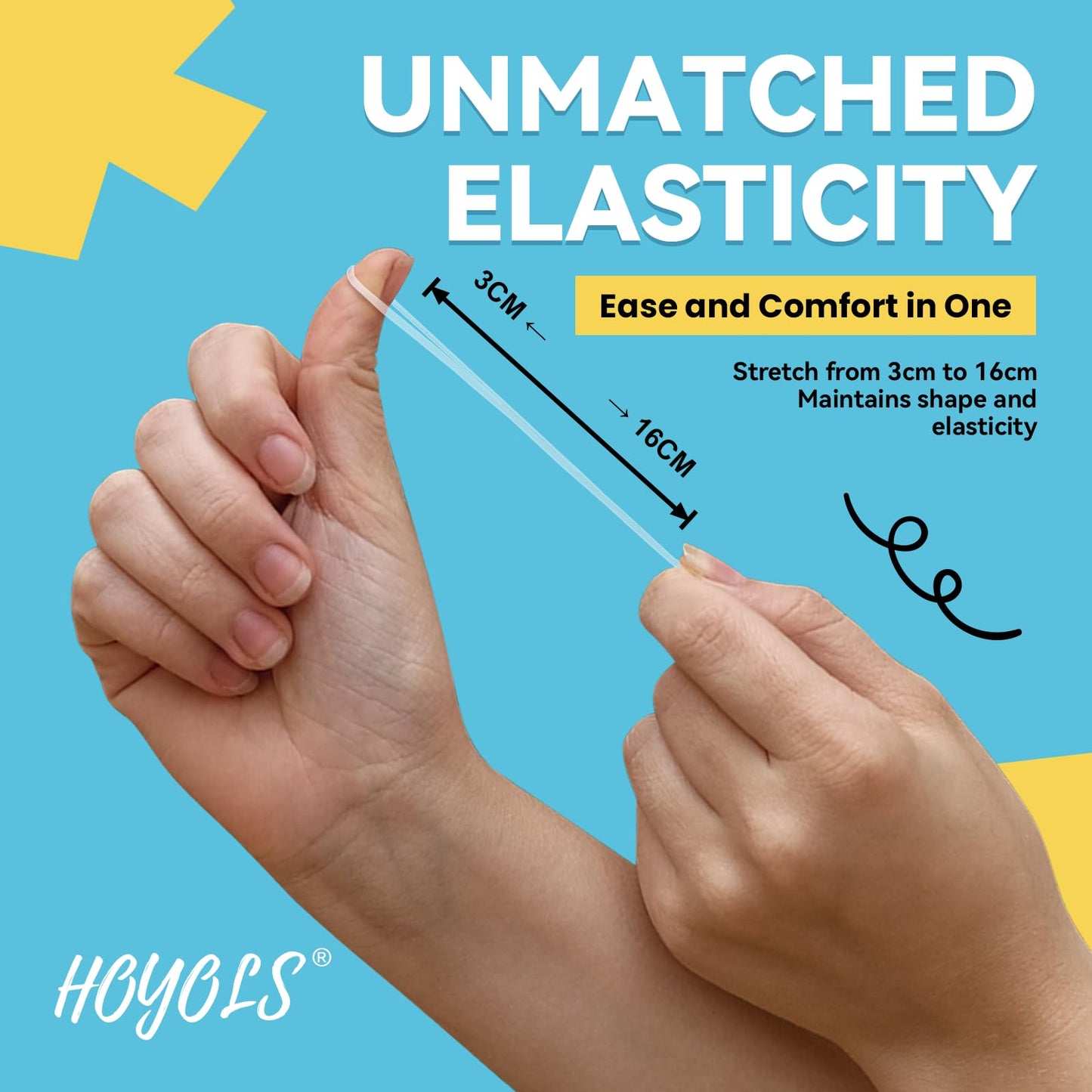 HOYOLS Clear Elastic Hair Rubber Bands, 1500pcs Mini Small Clear Ponytail Elastics Holders for Blond Kids Girls Hair No Crease Damage No Hurt 1 Inch
