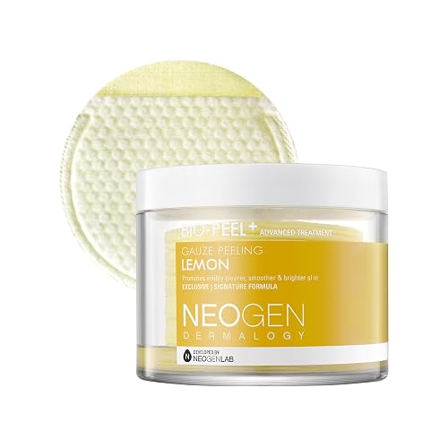 DERMALOGY by NEOGENLAB Bio-Peel Gauze Peeling Pads (Lemon, 30 pads) - Exfoliating & Brightening Peeling Pad with PHA & Lemon & Lemongrass - Korean