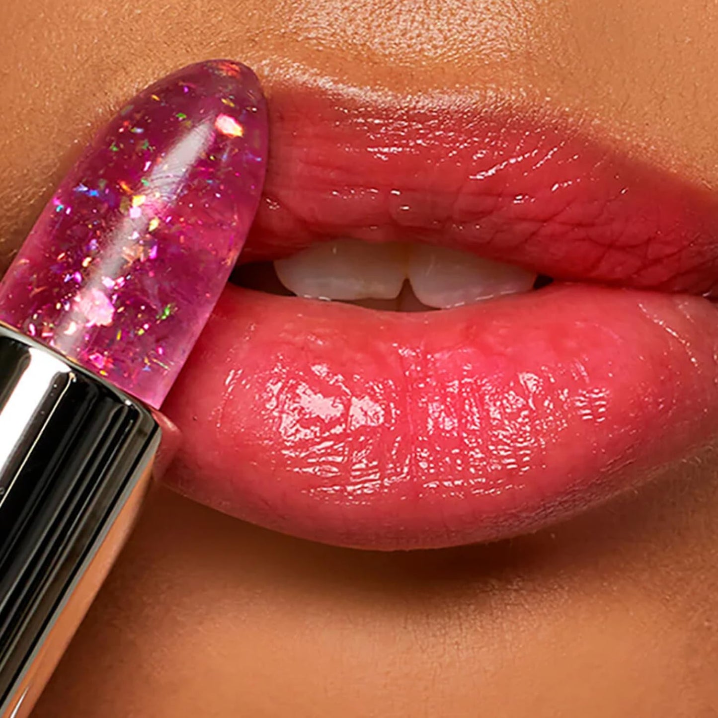 Winky Lux Lavender Glitter Confetti Balm - Hydrating ph Lip Balm, Natural Pink Tint with pH Color Changing, Moisturize & Soften Lips While Leaving