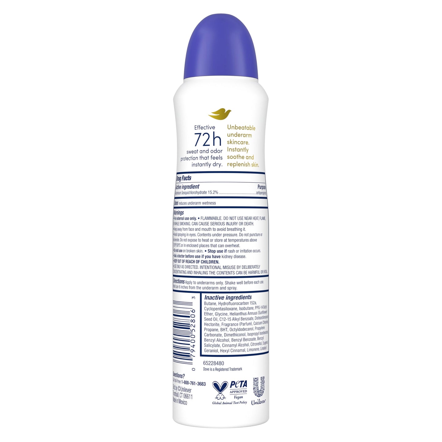 Dove Advanced Care Antiperspirant Deodorant Spray Original Clean Antiperspirant deodorant for helping repair skin barrier after shaving 72-hour Beauty and Personal Care Dove