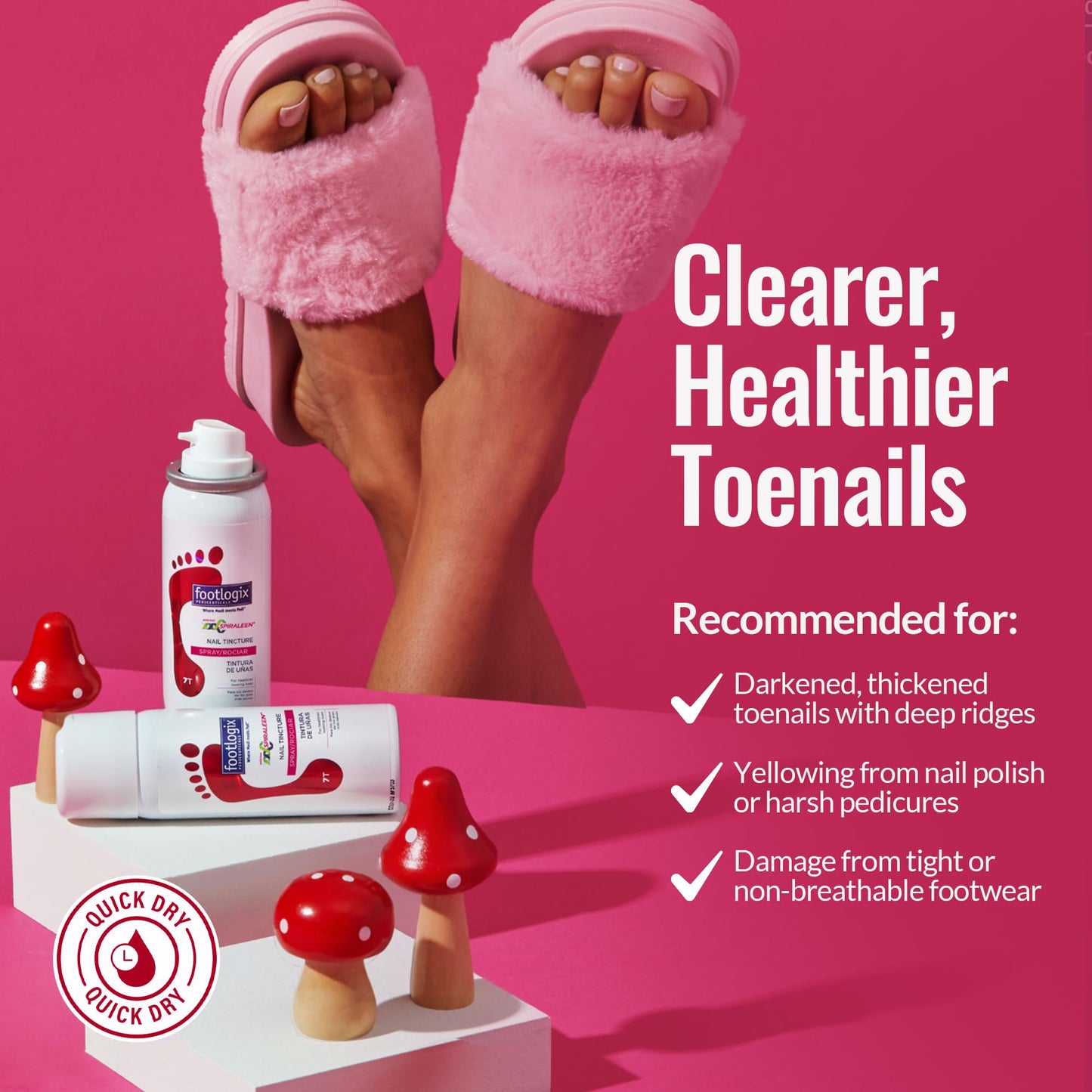 FOOTLOGIX Nail Tincture Spray with Spiraleen, 1.55 Fl Oz (Pack of 1) Beauty & Personal Care FOOTLOGIX