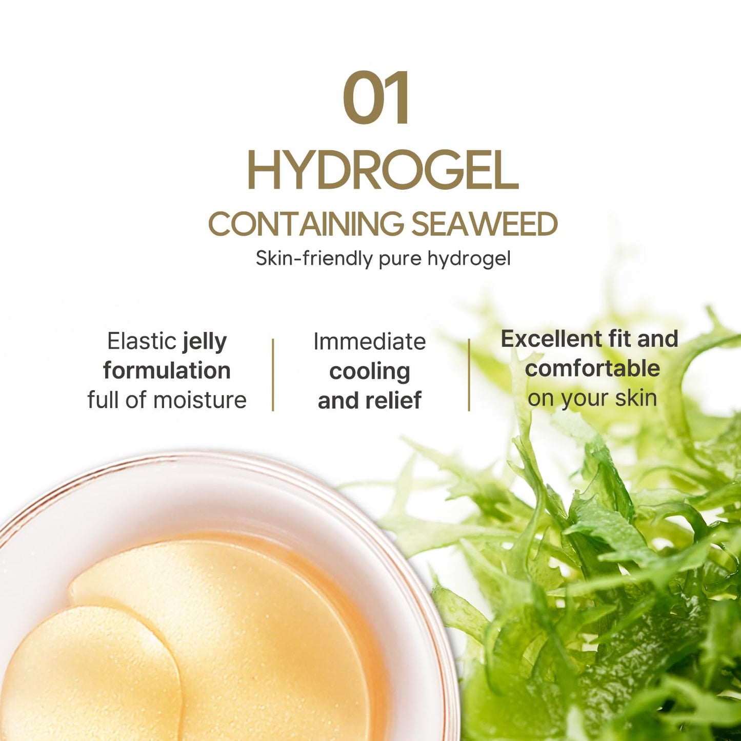 Petitfee Gold Hydrogel Eye Patch 60ea (30pairs) - 24k Gold Eye Mask for Moisturizing, Glowy Skin, Hydrating, Skin Elasticity, Youthful Complexion