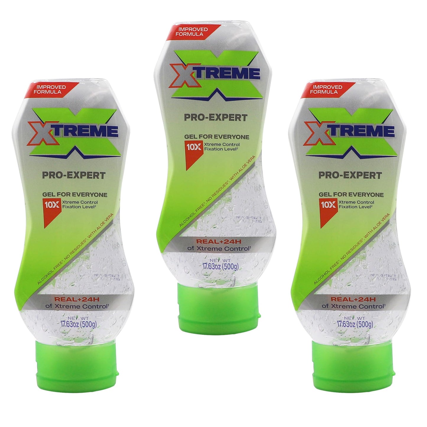 Xtreme Pro-Expert Clear Styling Hair Gel, 17.63 Oz, Pack of 3