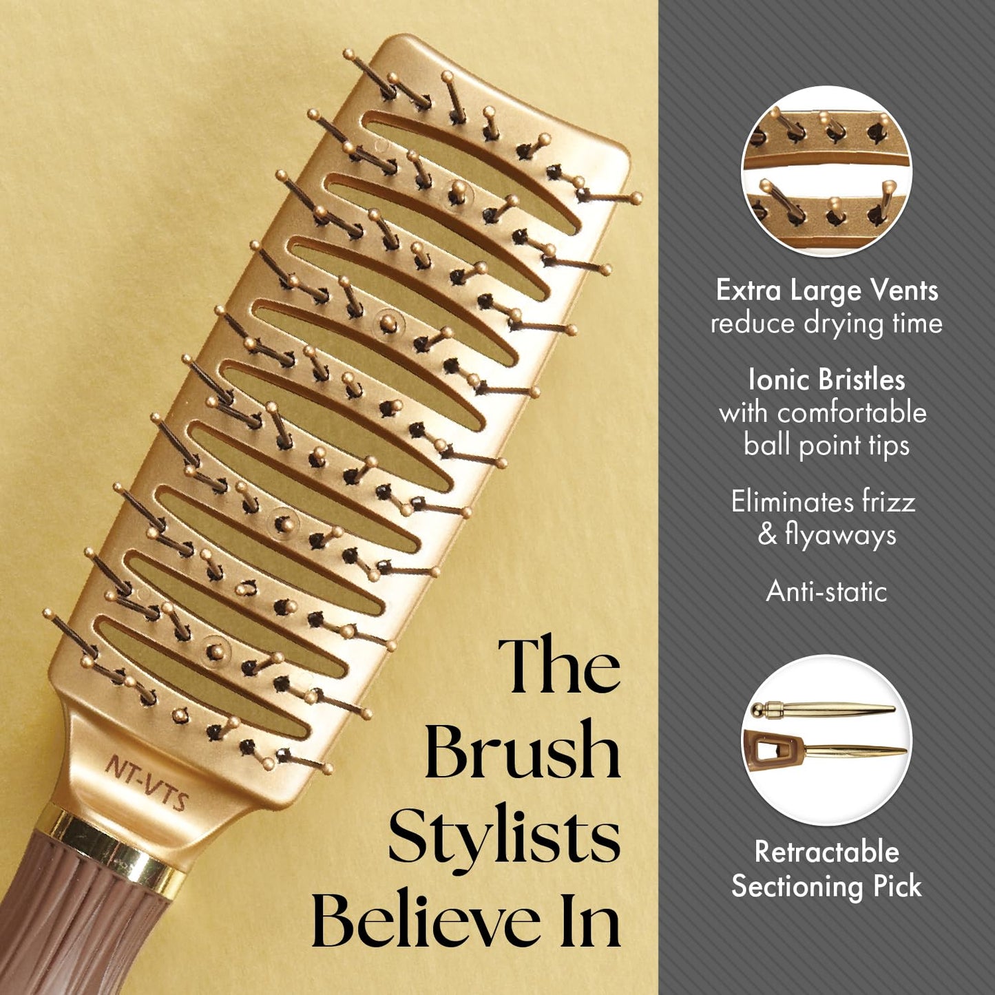 Olivia Garden NanoThermic Ceramic + Ion Styler Hair Brush NT-VTS (Vent)
