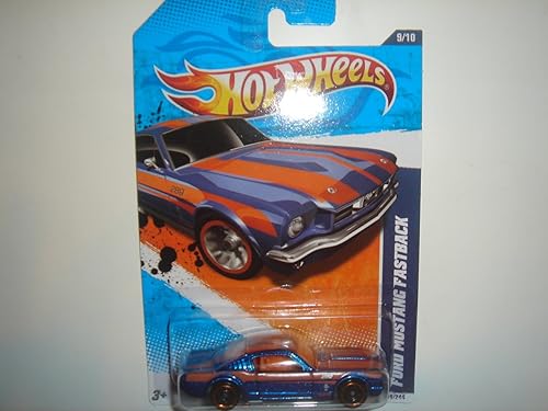 2011 Hot Wheels Walmart Exclusive Ford Mustang Fastback Blue/Orange #89/244