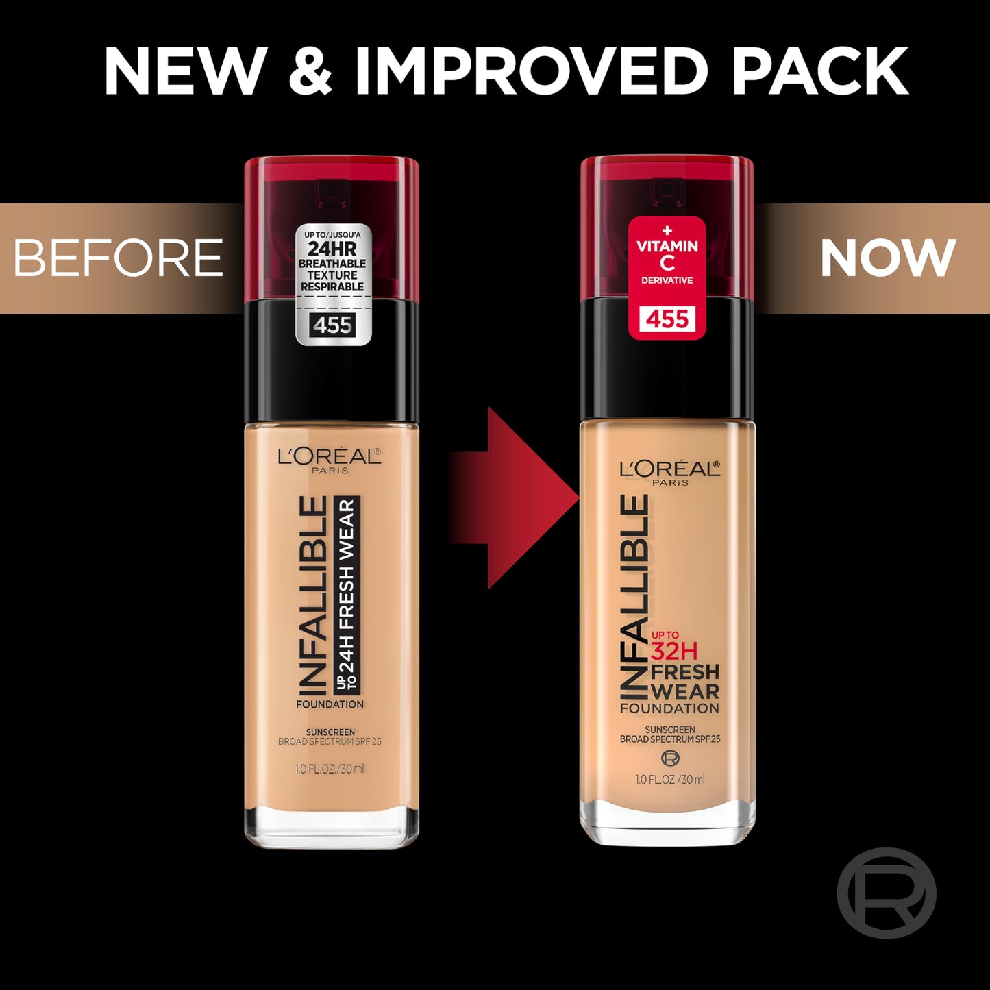 L'Oreal Paris Makeup Infallible Up to 24 Hour Fresh Wear Foundation, Honey Bisque, 1 fl; Ounce (Pack of 2) Beauty and Personal Care L'Oreal Paris