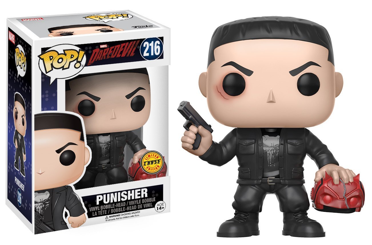 Funko Pop! Marvel: Netflix Daredevil - Punisher Chase Variant Limited Edition Vinyl Figure (Bundled with Pop Box Protector Case)