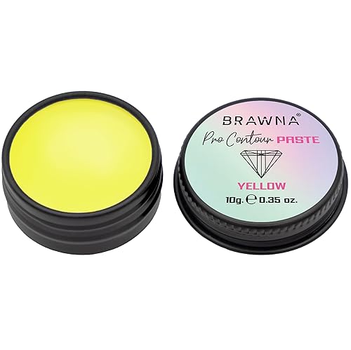 Brawna Pro Contour Yellow Mapping Paste for Brow and Lip Measuring - Yellow Concealer for PMU, Eyebrow Henna, Lamination, Tint