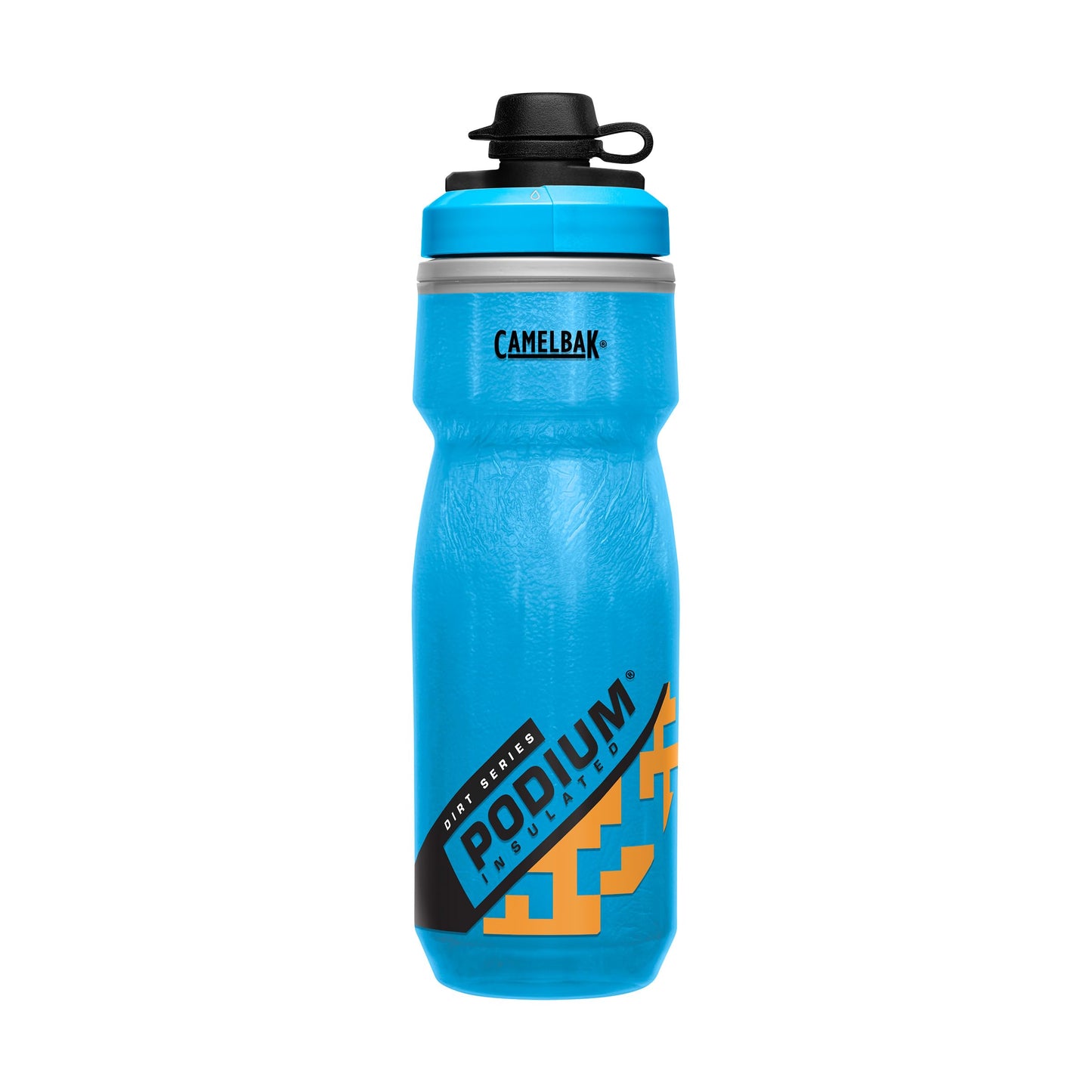 CamelBak Podium Dirt Series Chill Insulated Mountain Bike Squeeze Water Bottle Blue/Orange, 21oz
