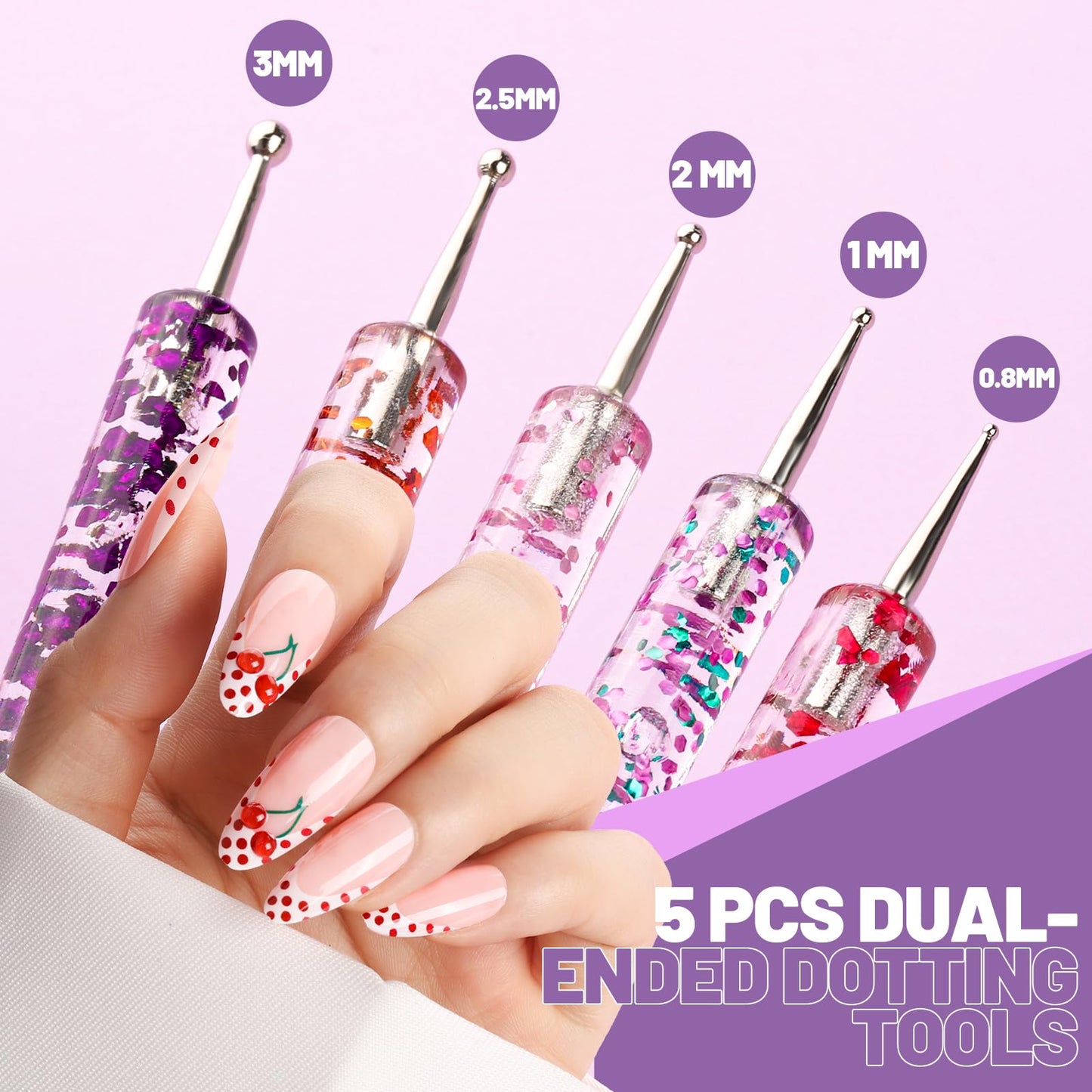 Teenitor Nail Art Tools Set, 23 Pcs Nail Art Brushes, 5 Pcs Nail Dotting Tool, 2 Set of Nail Stand, 100 Pcs Double-Sided Adhesive Tabs, Nail Art Beauty and Personal Care Teenitor