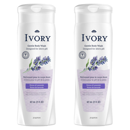 Ivory Body Wash, Designed for the Whole Family, Gentle Formula, Free of Dyes Heavy Perfumes Parabens Phthalates & Silicones, Lavender Scent, 21 oz Beauty & Personal Care Ivory