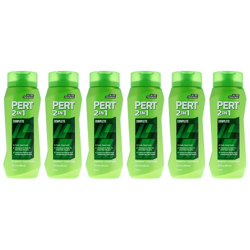 PERT 2 in 1 Complete Clean Shampoo and Conditioner - Mens Shampoo for Daily Use - Hair Conditioner for Men - Removes Dirt, Oil, and Build Up - 6 pc