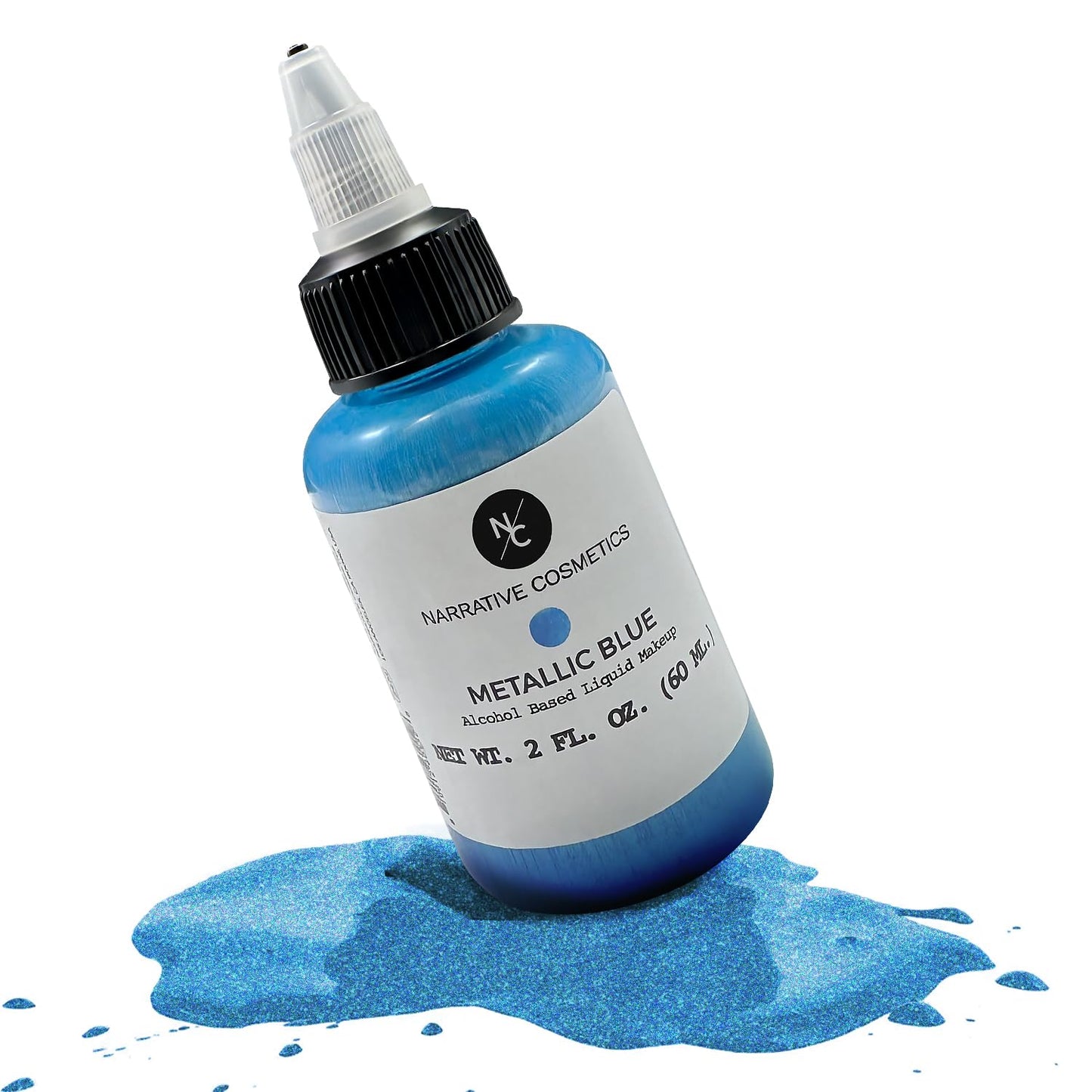 Narrative Cosmetics Metallic Alcohol Airbrush Paints - 2 fl oz, Skin Safe, Quick Dry, Waterproof, Sweatproof, Transferproof Liquid Makeup