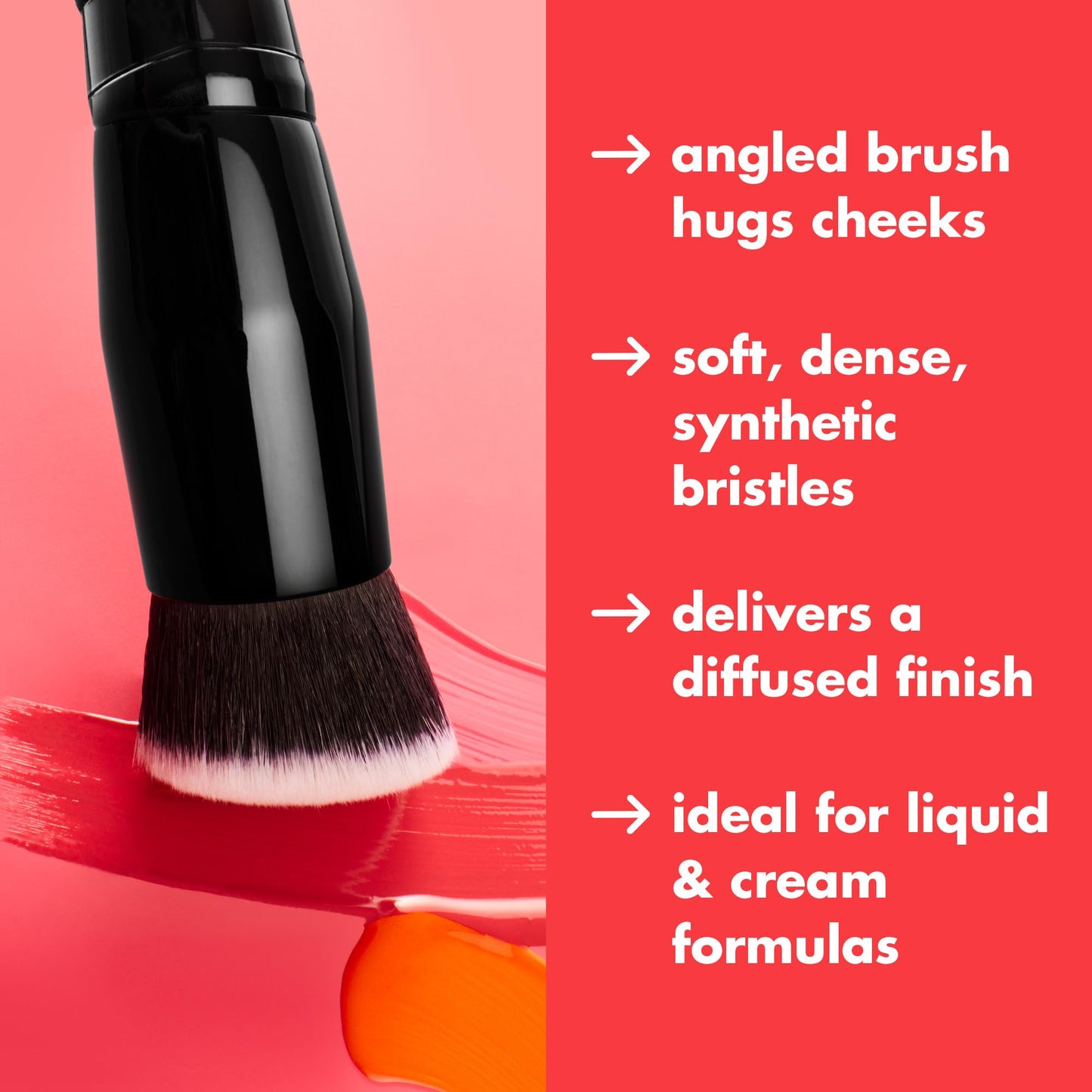 e.l.f. Camo Liquid Blush Brush, Angled Blush Brush Ideal For Applying & Blending Colors On Cheeks, Soft, Dense Bristles, Vegan & Cruelty-free Beauty and Personal Care e.l.f.