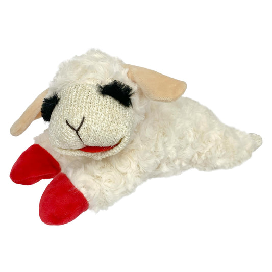 Multipet Lamb Chop Plush Dog Toy – 10" Soft Squeaky Stuffed Animal for Small & Medium Dogs – 5 Squeakers, Cream, Cuddly & Fun