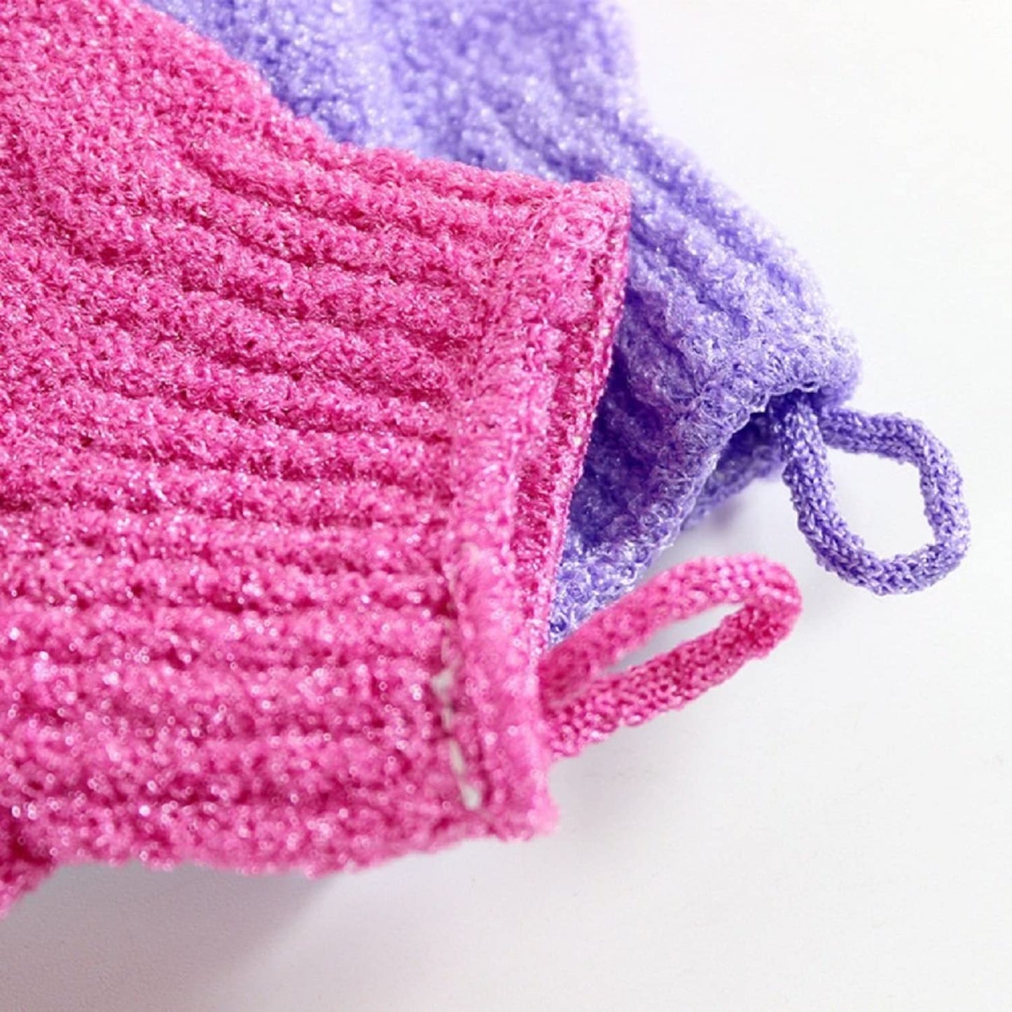 Exfoliating Shower Bath Gloves?4 Pair? Double Side Durable Nylon Shower Gloves Body Scrub Exfoliator & Bathing Accessories for Men,Women & Kids Bath