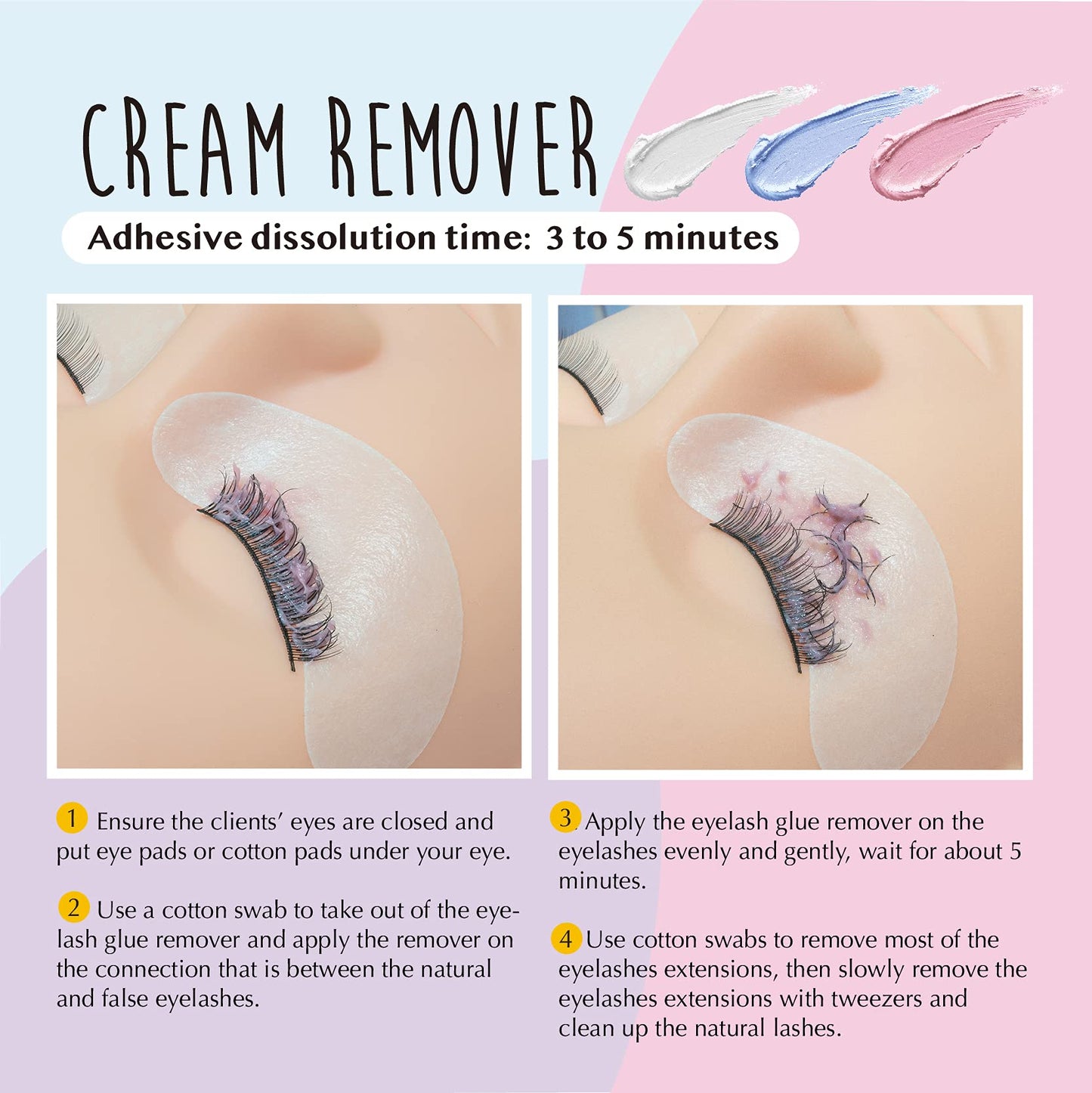 Lyon Lash Pro Gentle Eyelash Extension Cream Remover 15g 0.51fl. oz | Removes Lash Extension Glue Effectively| Low Irritation for Sensitive Skin |