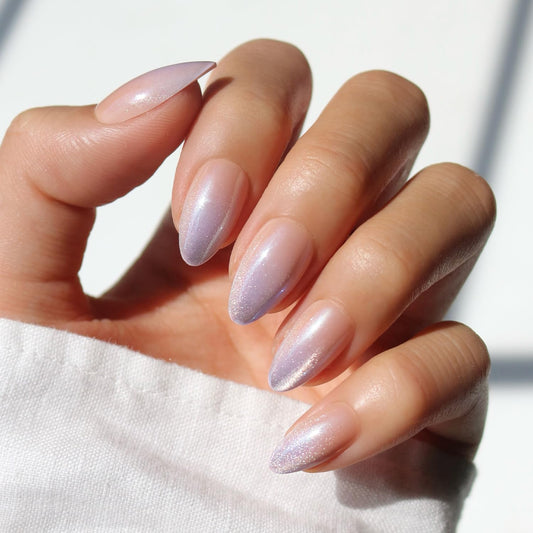 Glamnetic Press On Nails - Polar Day Fake Nails | Short Almond Fake Nails with Ombré Lilac Tips and Glossy Velvet Finish, Salon Quality | 15 Sizes Beauty and Personal Care Glamnetic Default Title
