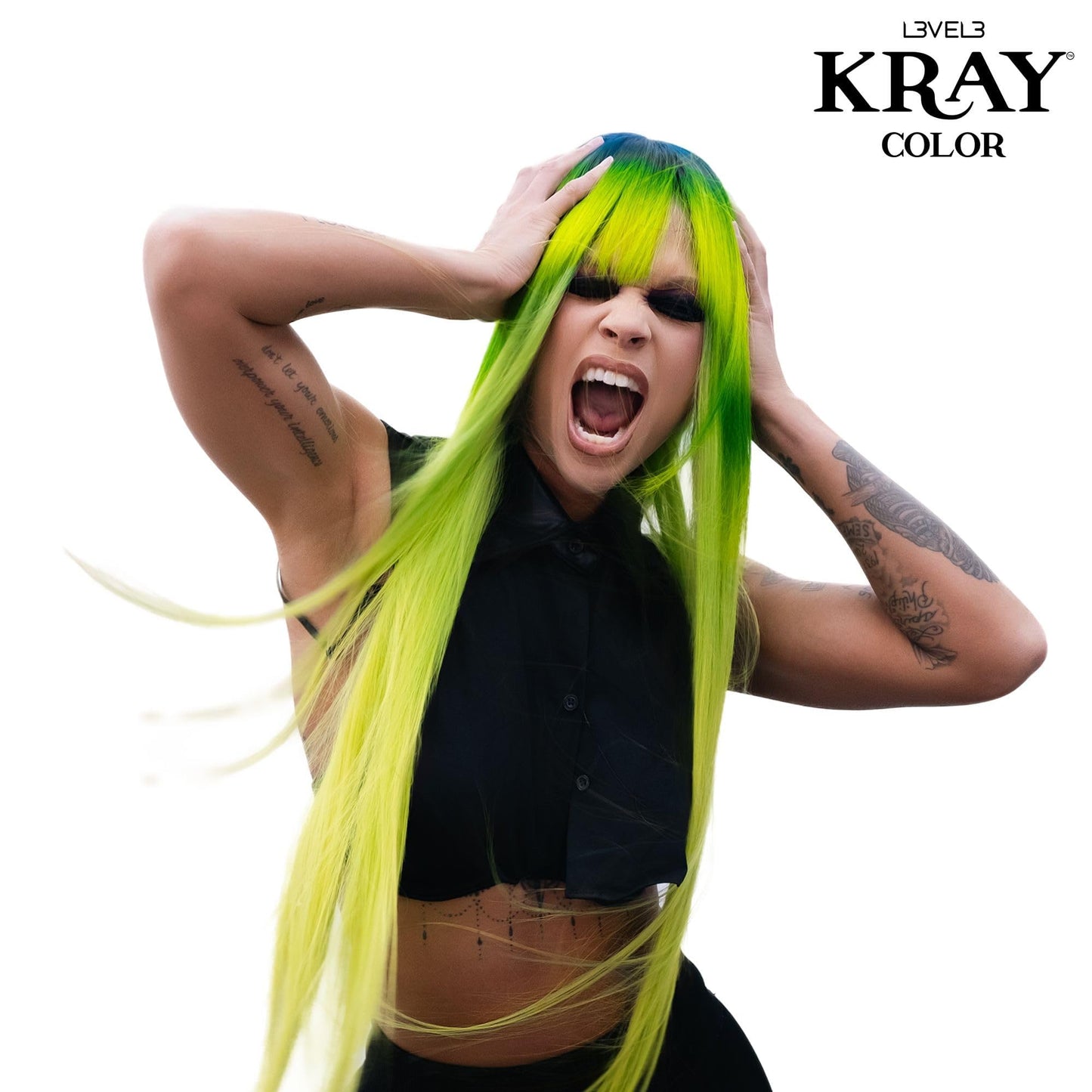 L3 - Level 3 Kray Semi Permanent Hair Color - Semi Permanent Hair Dye with Aloe Vera - Green