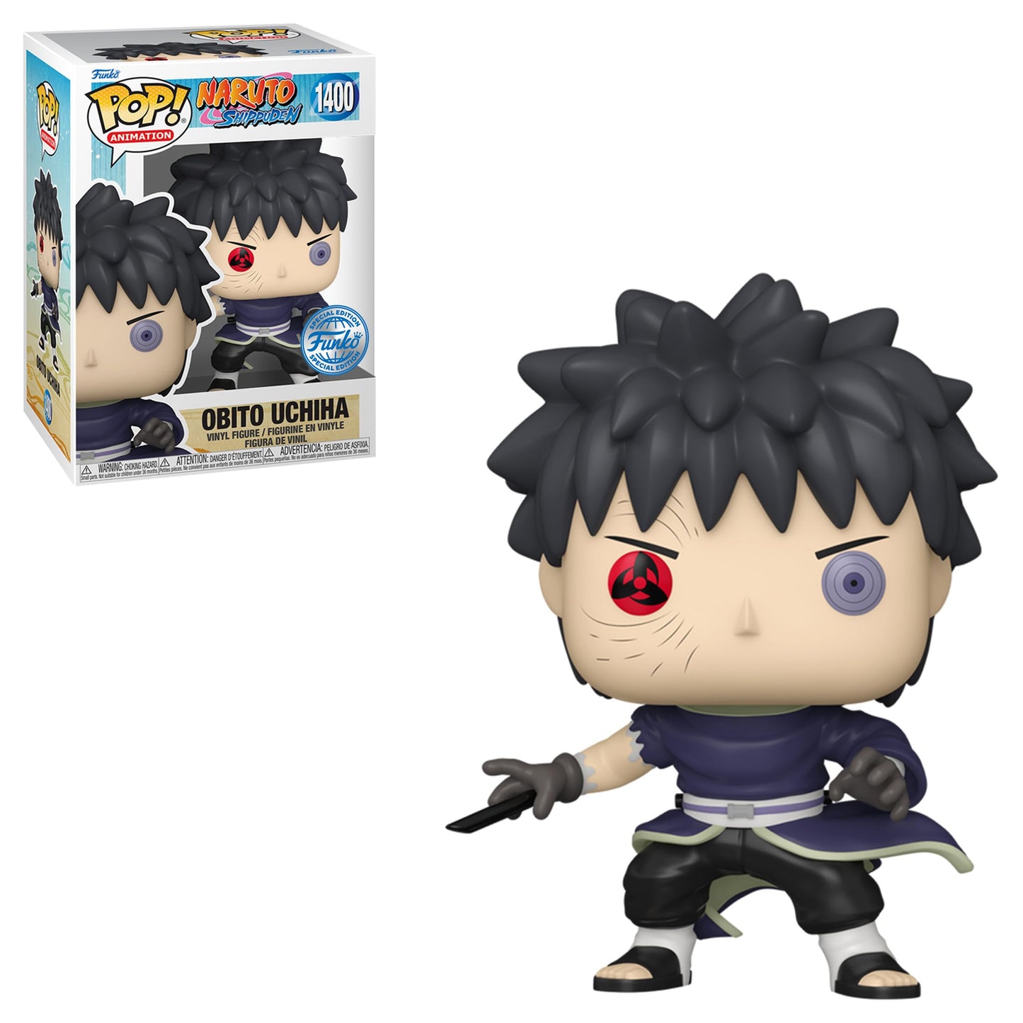 Funko Pop! Animation: Naruto Shippuden - Obito Uchiha (Unmasked) Figure (Entertainment Earth Exclusive)