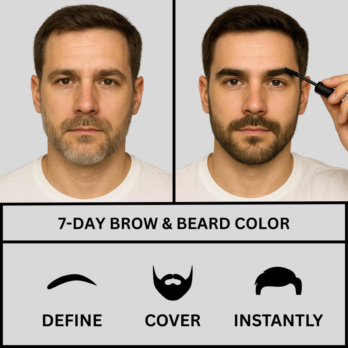The Men Pen Eyebrow & Beard Dye | Natural Long-Lasting Touch-Up Color for Hair | Black