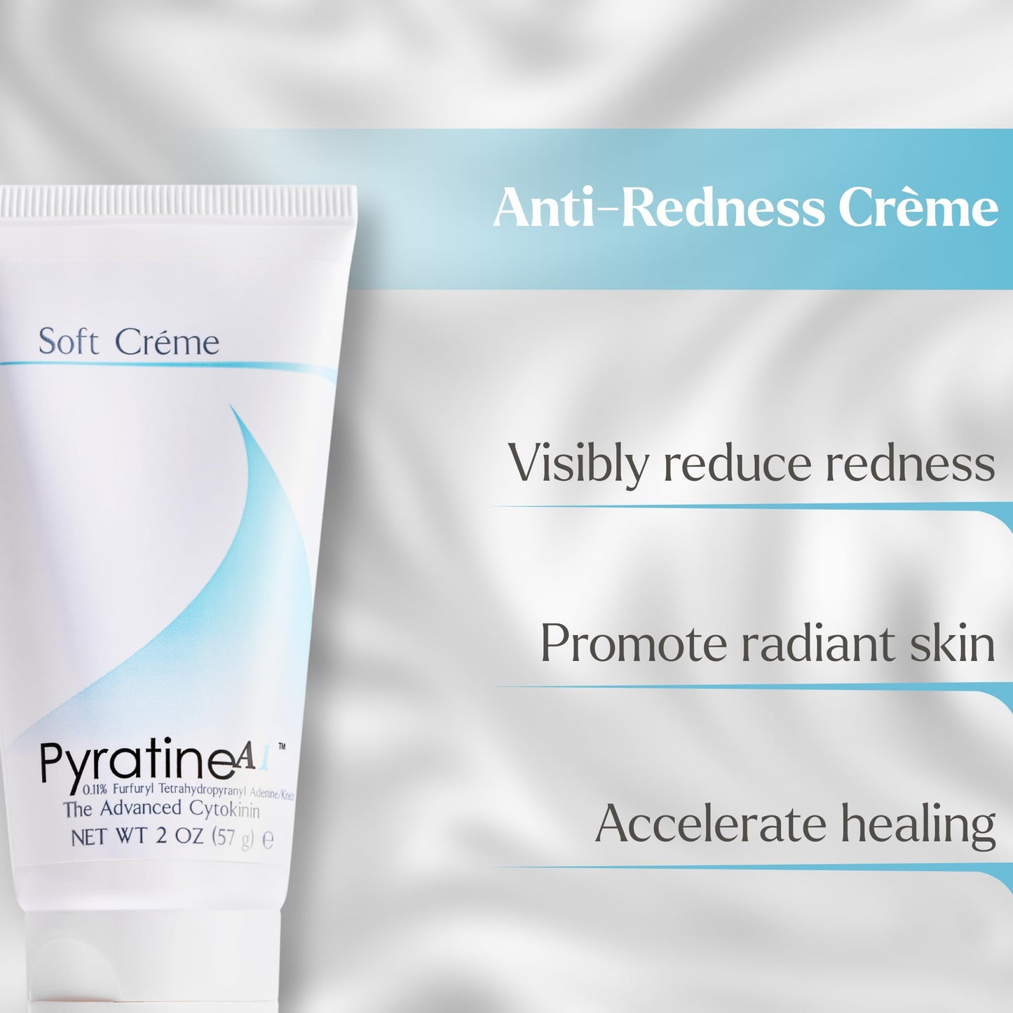 Advanced Pyratine A1 Soft Crème - Cytokinin Antiaging & Rosacea Treatment - Skin Cream Reduces Facial Redness, Acne Lesions, Spider Veins, Fine Lines