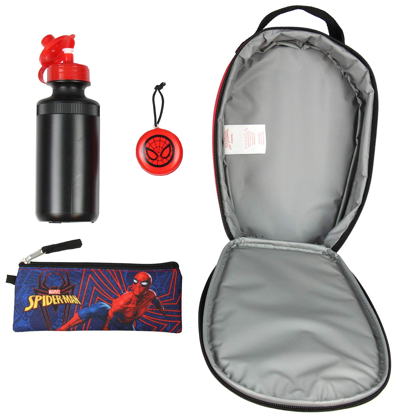 Marvel Spider-Man Backpack Kids 16" 5PC Water Bottle School Combo Set