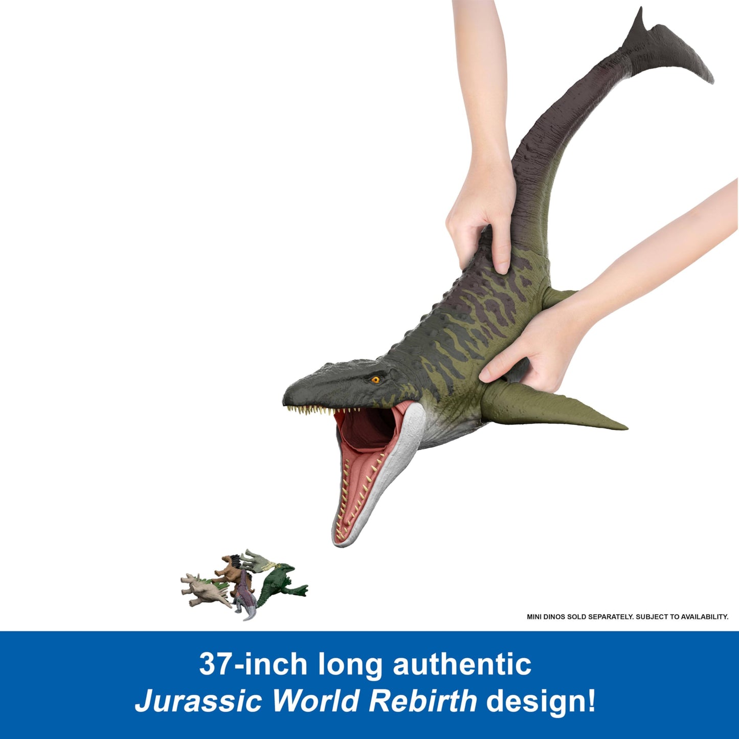 Mattel Jurassic World Rebirth Super Colossal Mosasaurus Action Figure, Dinosaur Toy with 2 Attack Actions, Movie-Accurate & Posable