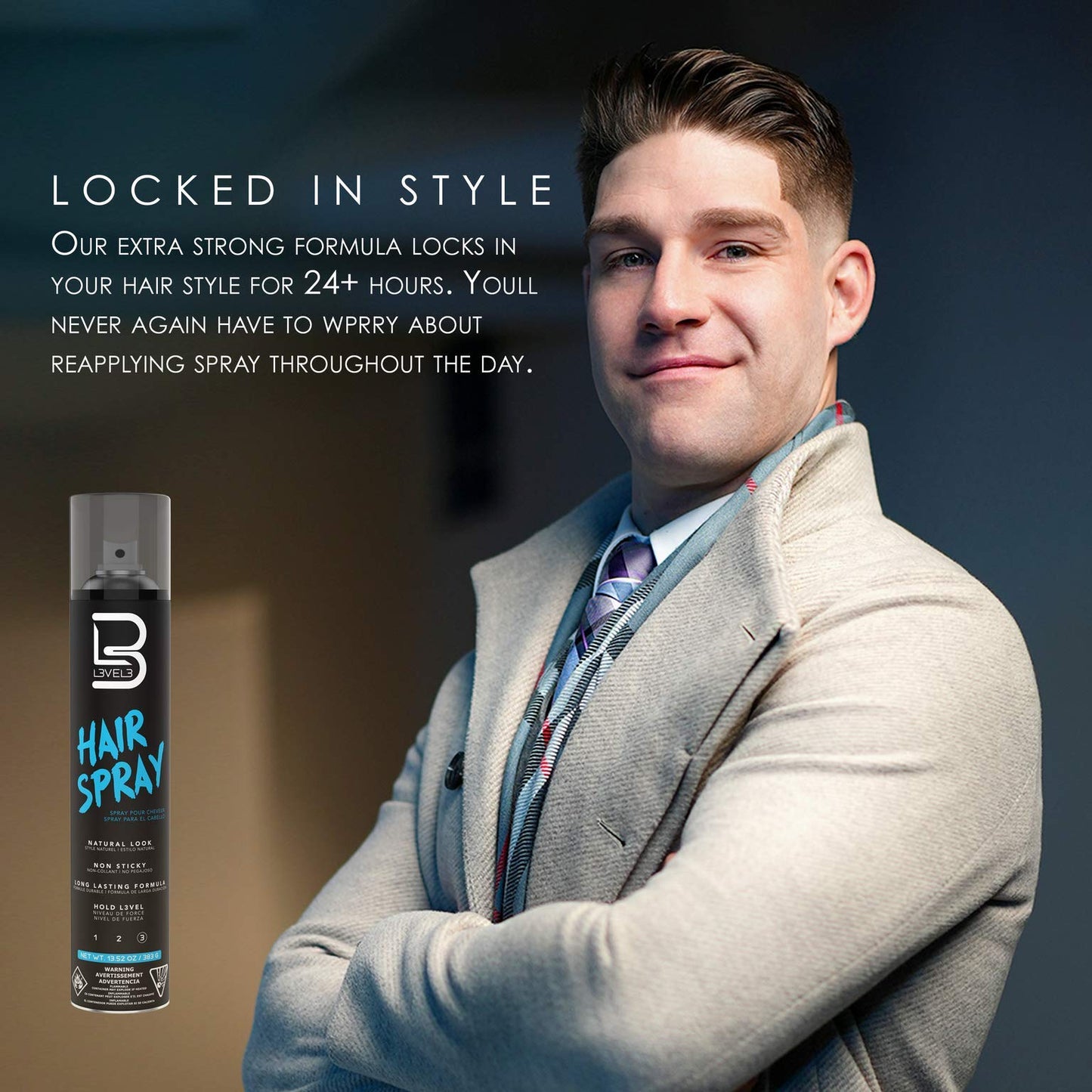 L3 Level 3 Hair Spray - Long Lasting and Strong Hold - Great for Men and Women - Level Three - Suitable for All Hair Types (Hair Spray, 12.95 Fl Oz Beauty & Personal Care L3