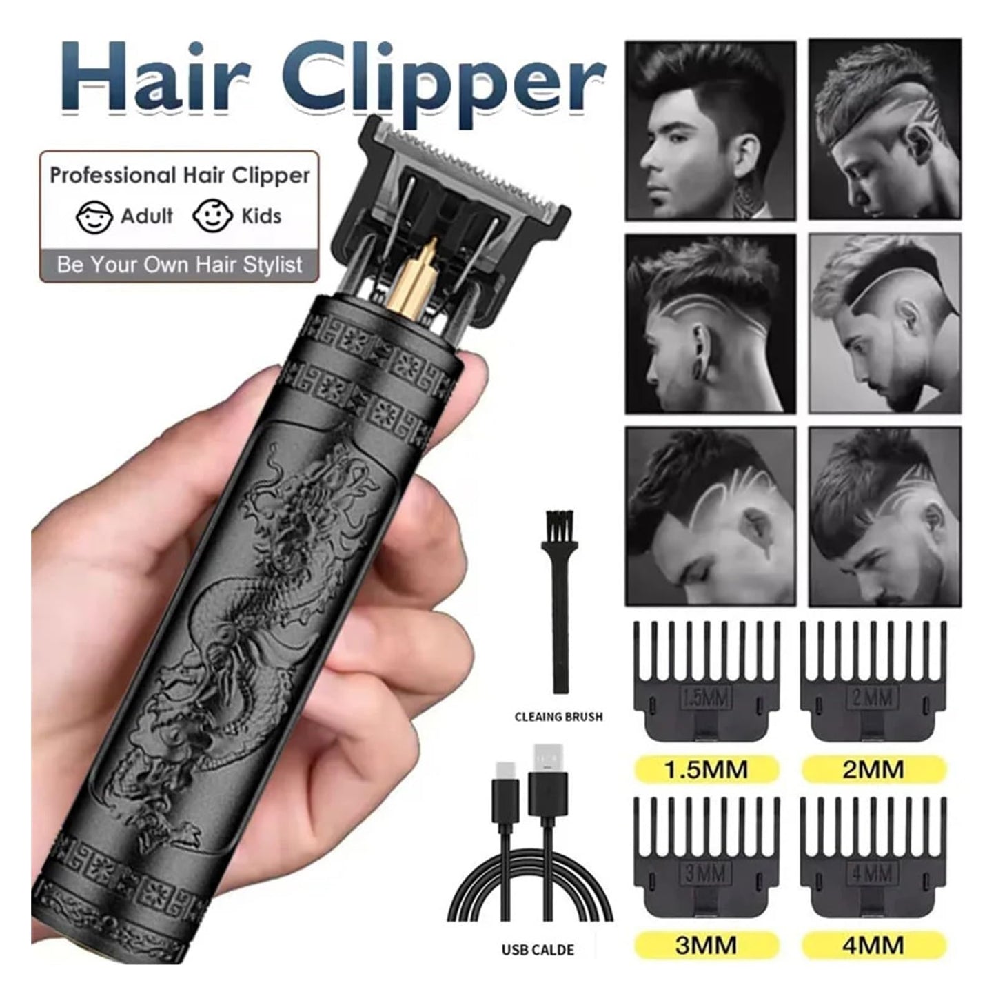 Razors Professional Electric Hair Clipper Shaver for Men Razor Waterproof Men's Mower Beard Trimmer Barber Shaving Hair Cutting Machine(Black Beauty and Personal Care EWKYLSEM