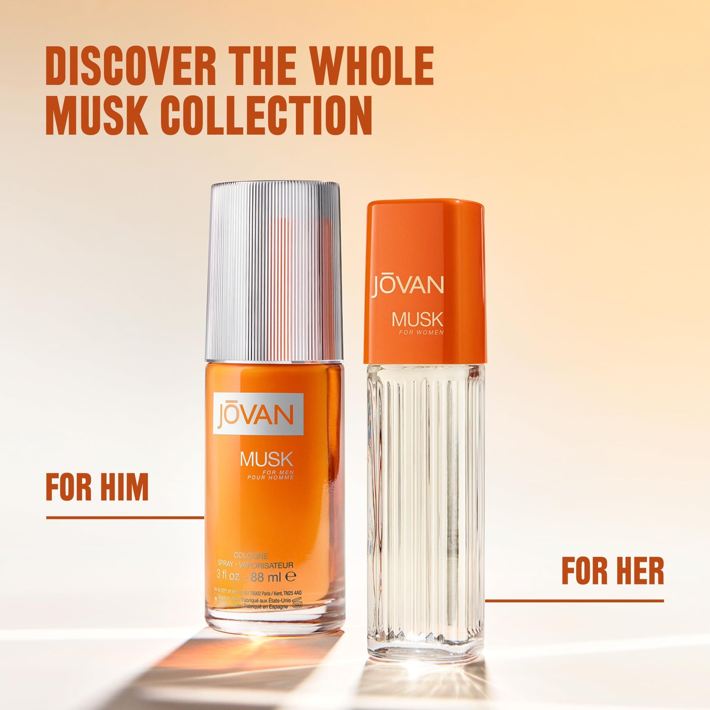 Jovan Musk for Women Eau de Cologne Spray 2 fl oz (Pack of 1), Notes of Jasmine, Amber, and Neroli, Women's Fragrance, Long Lasting, Everyday