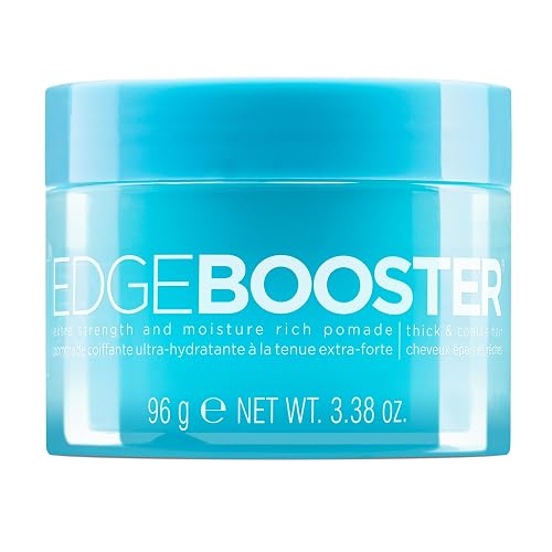 Style Factor Edge Booster Extra Strength & Moisture Rich Pomade | Strong Hold Edge Control Gel for Thick & Coarse Hair | High Shine, Non-Greasy