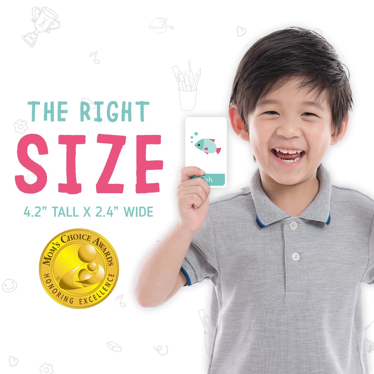 merka Toddler Flash Cards | 58 Double-Sided Learning Cards for Alphabet, Numbers, Colors & Shapes | Educational Preschool Toy for Kids