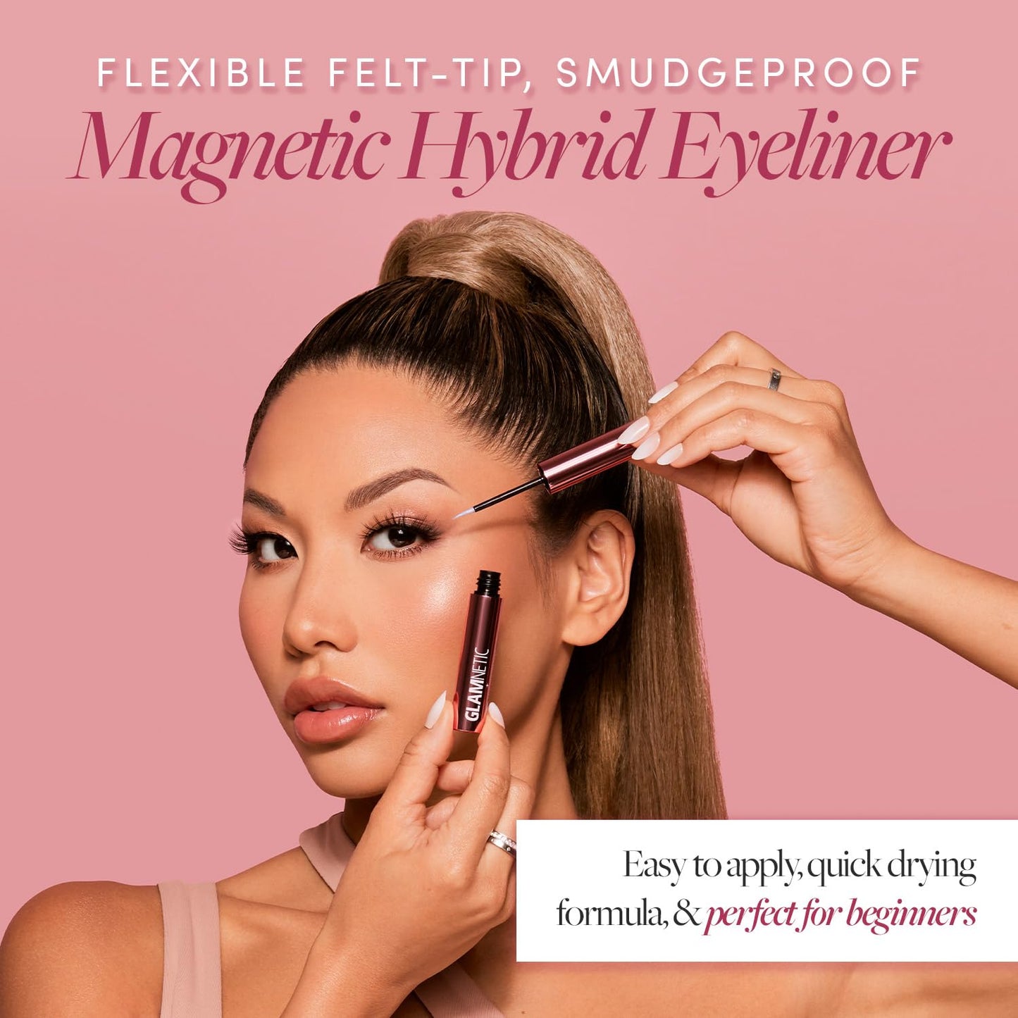 Glamnetic Hybrid Magnetic Eyeliner, Liquid Clear, for Eyelashes - Waterproof & Smudge Proof Liner | All-Day Hold for Magnetic Lashes, Quick-Drying