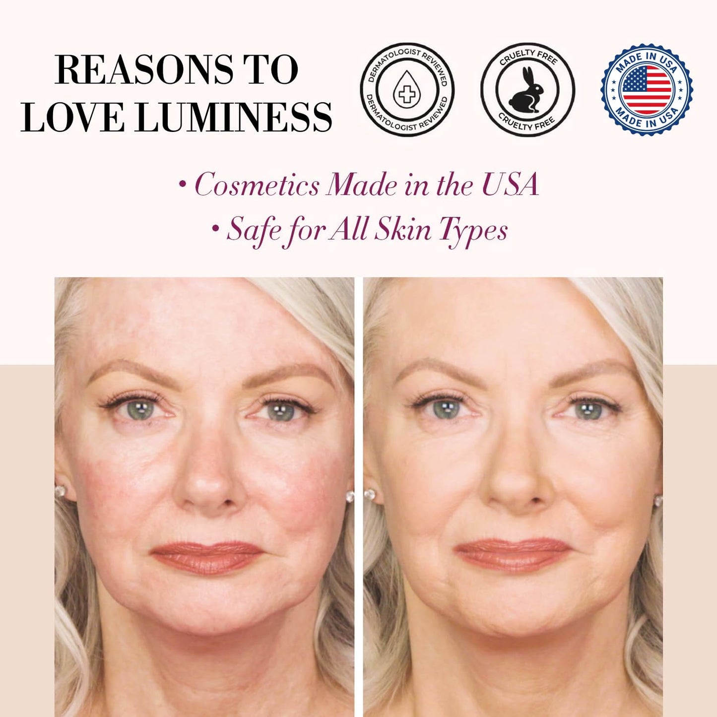 Luminess Air Rose 4-in-1 Airbrush Foundation - Shade 070, 0.50 oz, Warm