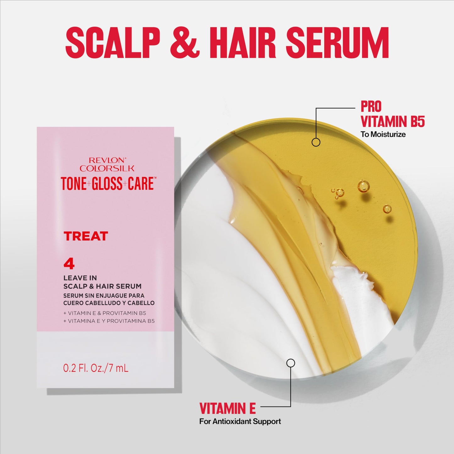 Revlon ColorSilk Tone + Gloss + Care Demi Permanent Hair Color, Dye Kit with Leave-In Scalp and Haircare Serum, 2x Shinier, 4x Stronger, 4RV Burgundy