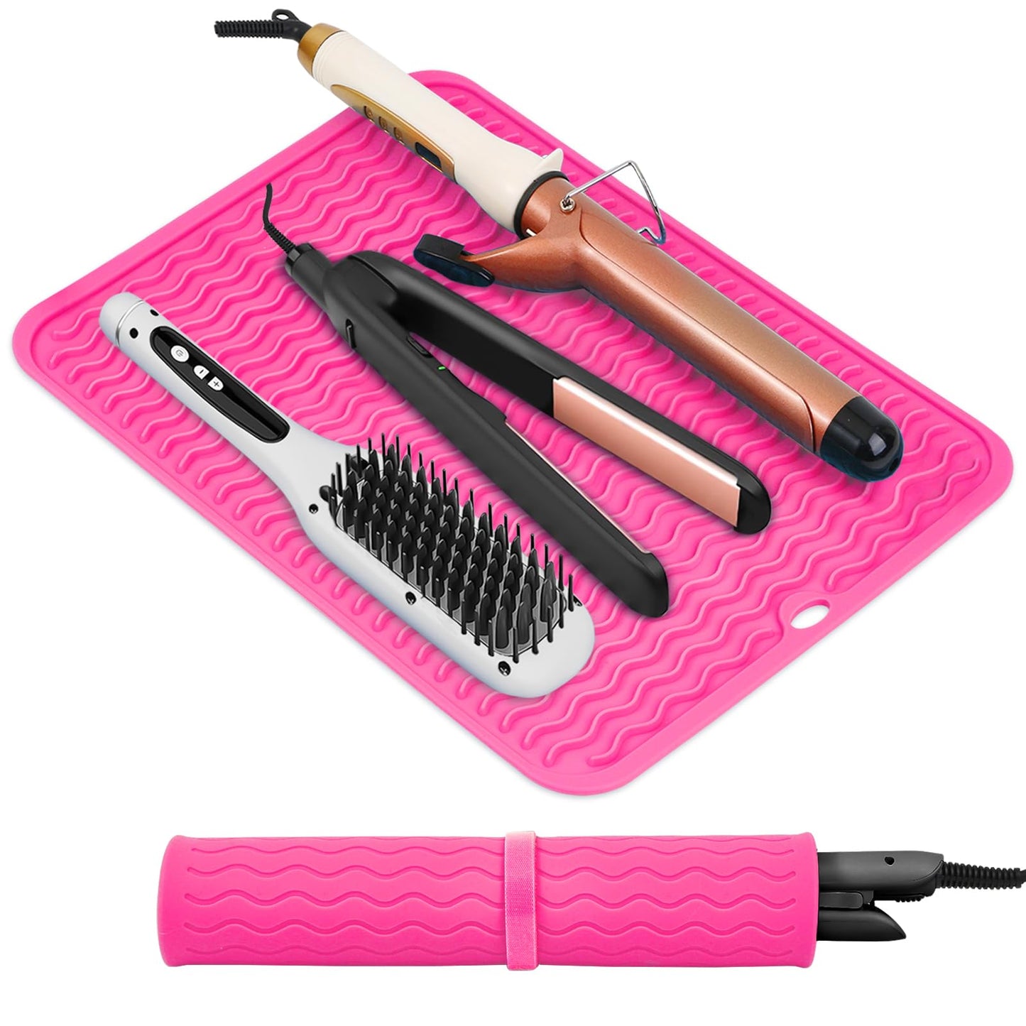 Suafrnut Oversize Silicone Heat Resistant Mat, Portable Travel Mat Cover for Curling Irons, Flat Irons, Hair Straightener and Hot Hair Styling Beauty and Personal Care Suafrnut Default Title