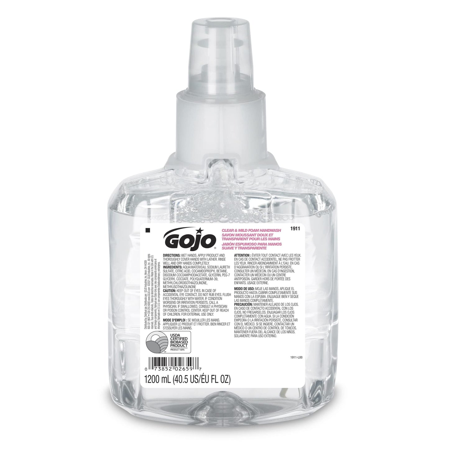 GOJO® Clear & Mild Foam Handwash, 1200 mL