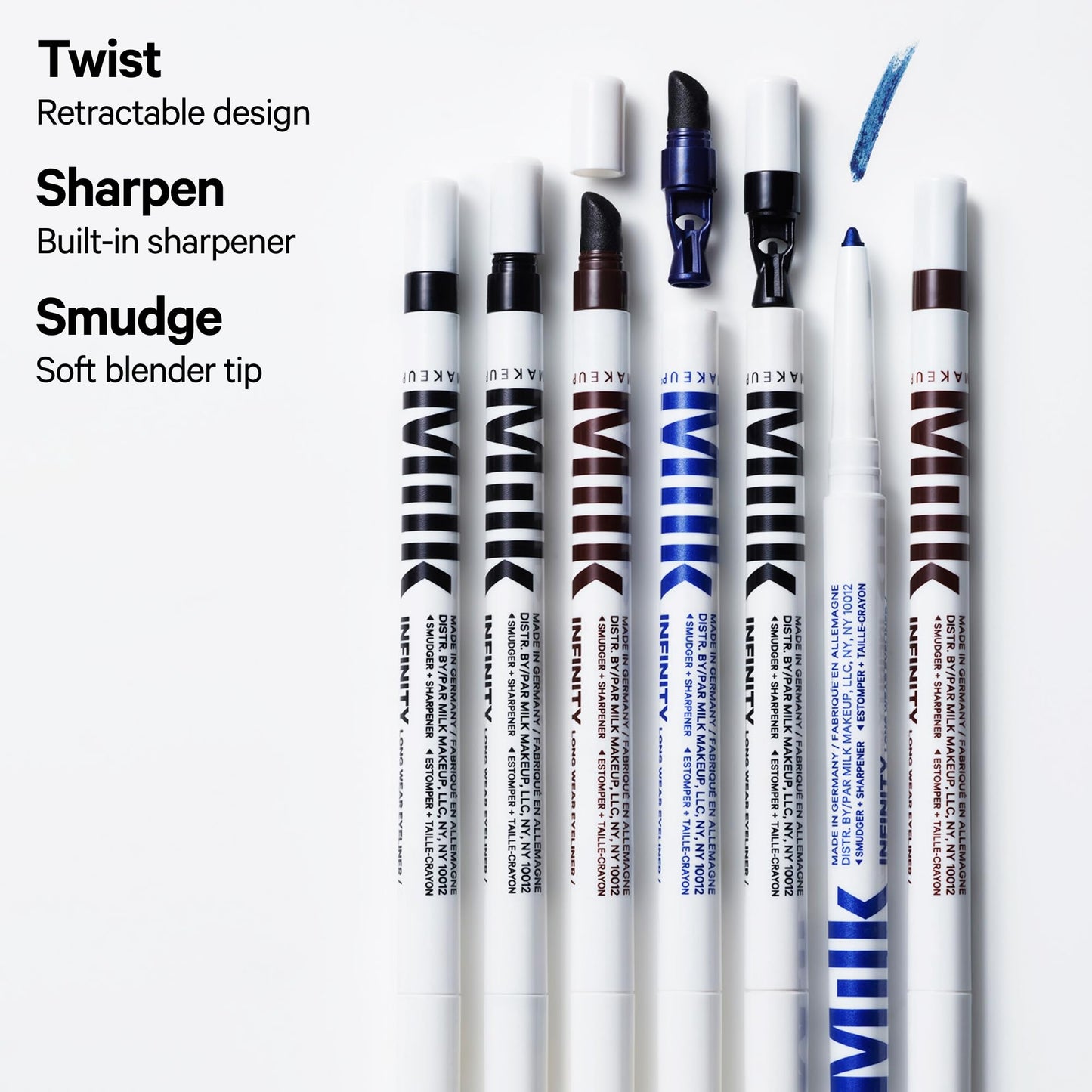 Milk Makeup Infinity Long Wear Eyeliner, Outer Space (Black) - 0.012 fl oz - Twist-Up Design, Built-In Sharpener & Soft Blender Tip - Up to 12-Hour