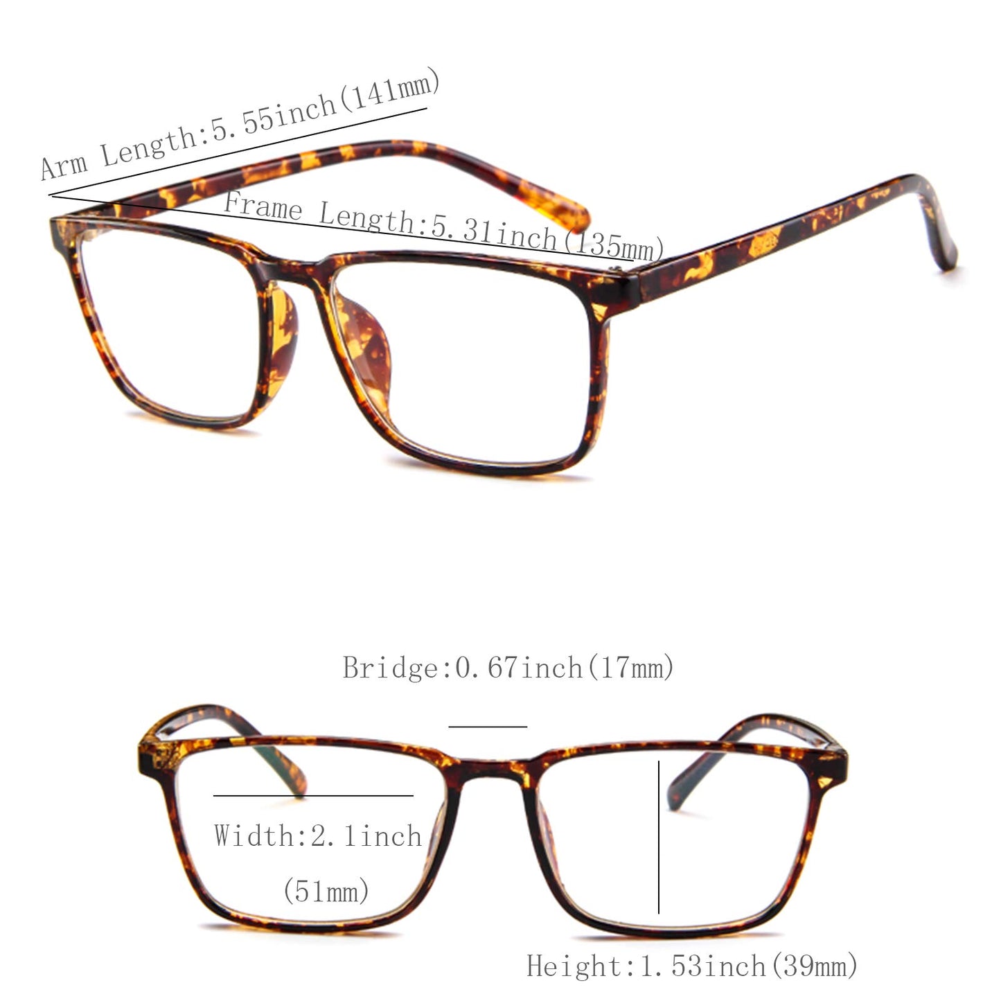 oriopxic Distance Glasses For Men Women -3.50 Lightweight Nearsighted Myopia Glasses