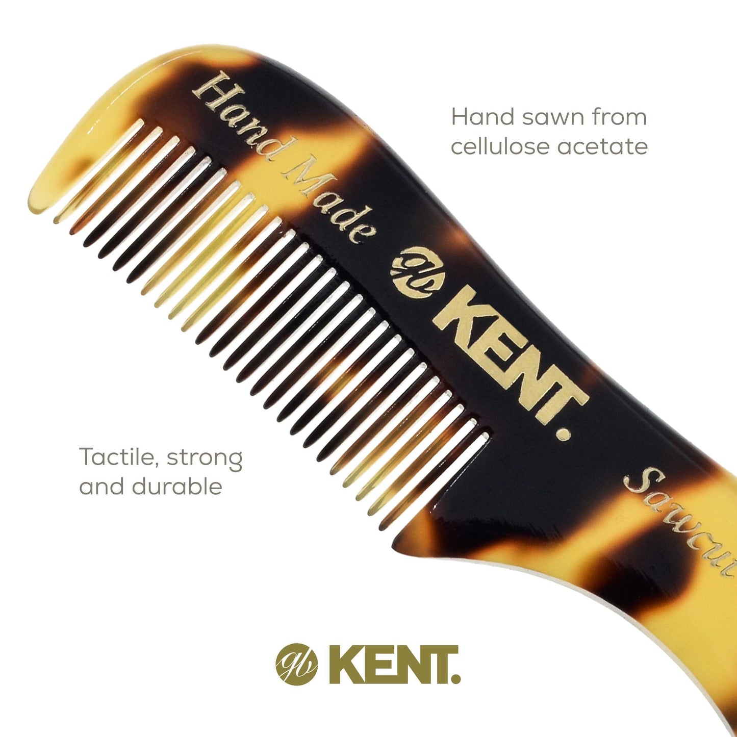 Kent A 81T TY X-Small Men's Beard and Mustache Comb, Fine-Toothed for Facial Hair Grooming and Styling. Quality Cellulose Acetate, Saw-cut Polished. Beauty and Personal Care KENT