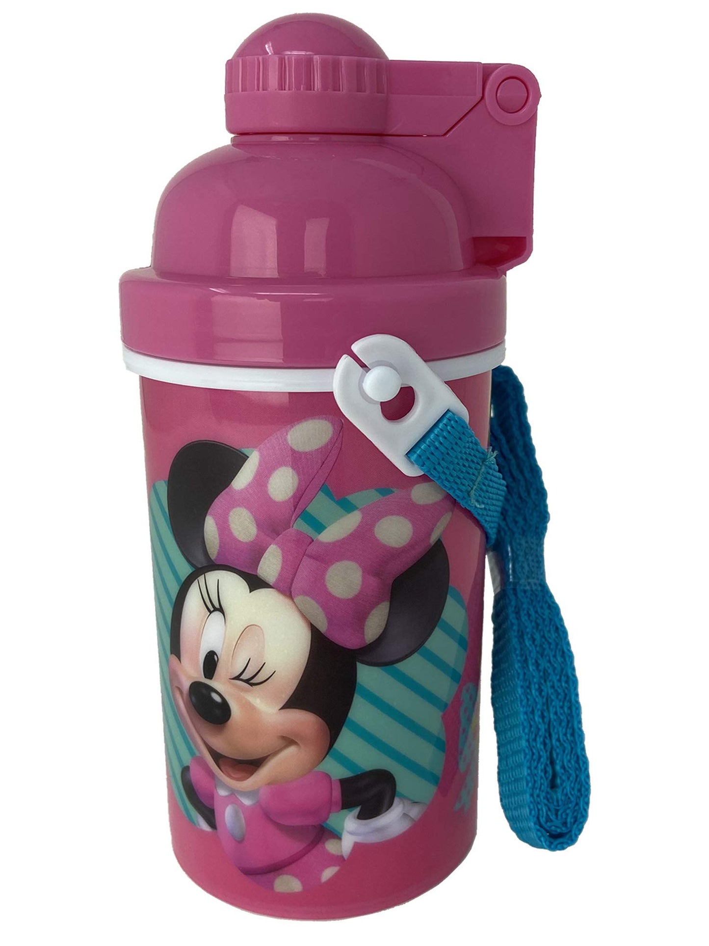 Minnie Mouse Water Bottle 12 oz Popup Lid & Shoulder Strap