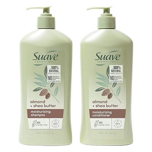 Suave Professionals Moisturizing Shampoo and Conditioner Almond + Shea Butter 18 oz, 2 count