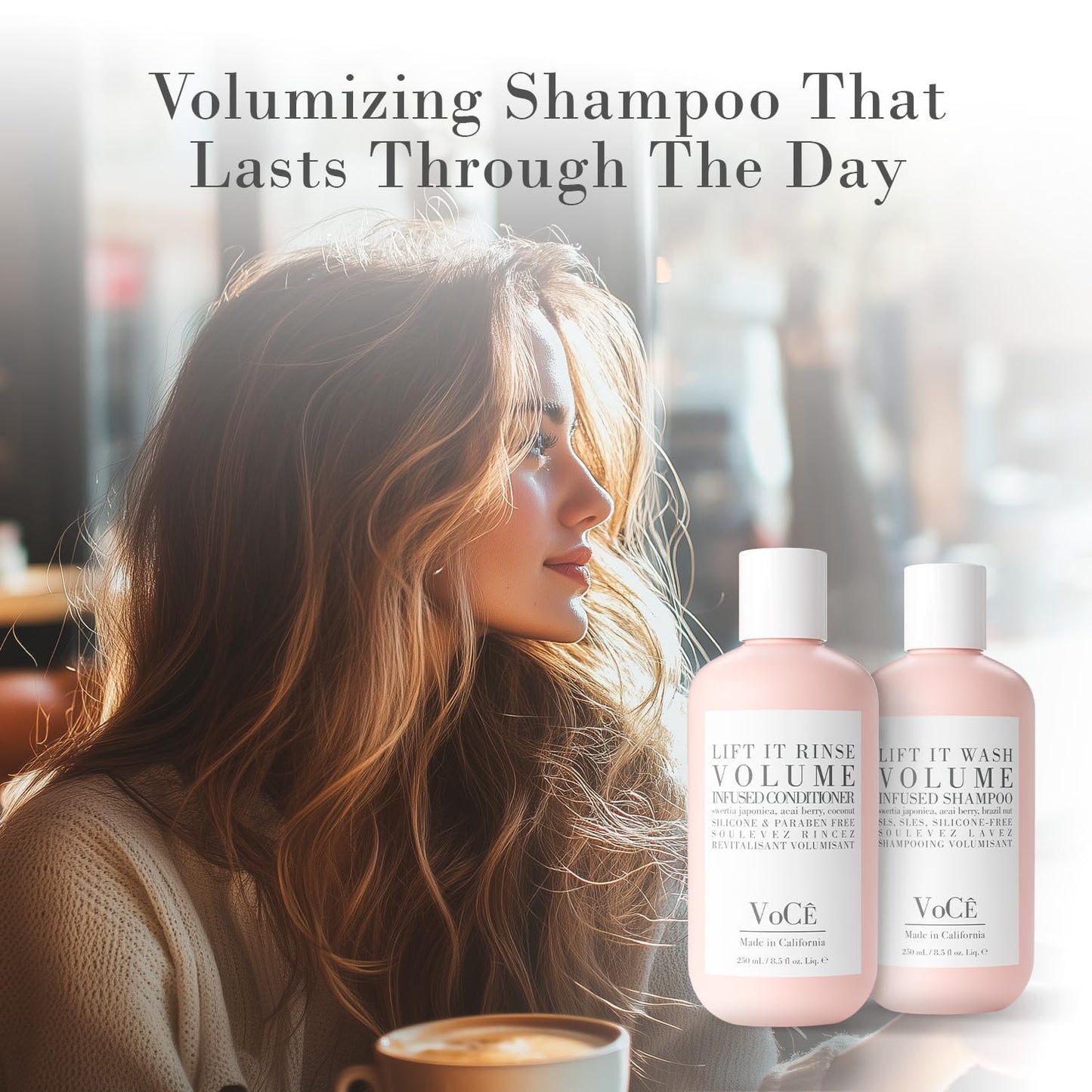 VoCÊ Haircare Volume Collection Gift Set | Includes Shampoo & Conditioner w/Volume Mist Spray | Non-Toxic, Vegan & Cruelty-Free, Removes Excess Oil