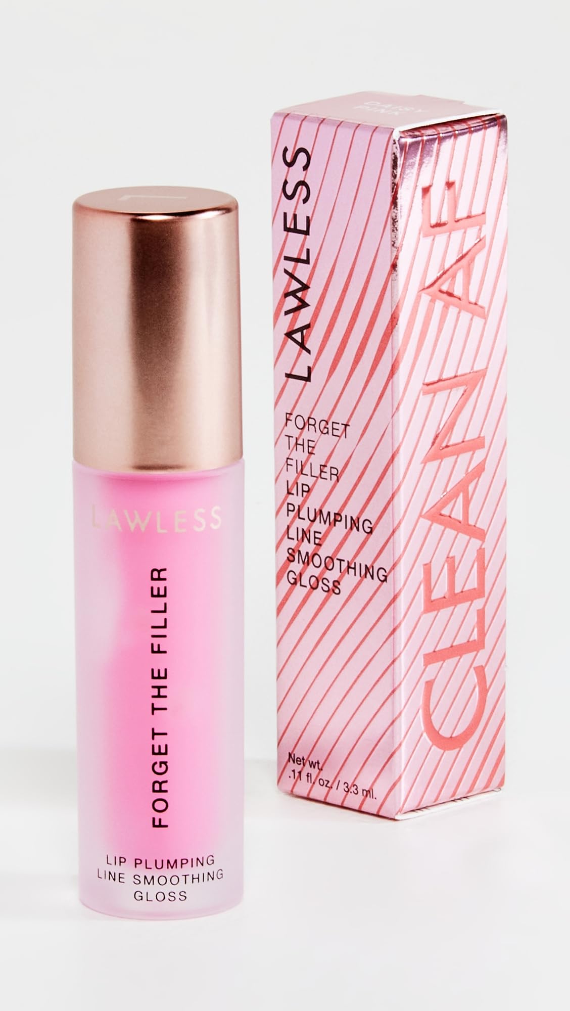 Lawless Forget the Filler Lip Plumping Line Smoothing Gloss - Daisy Pink - Premium Volumizing Lip Gloss with Natural Ingredients Designed to Plump,