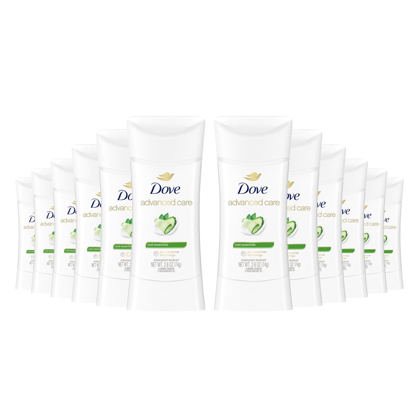Dove Advanced Care Anti Deo Stick Cool Essentials Pack of 12 for helping your skin barrier repair after shaving 72 h odor control and all-day sweat Beauty and Personal Care Dove