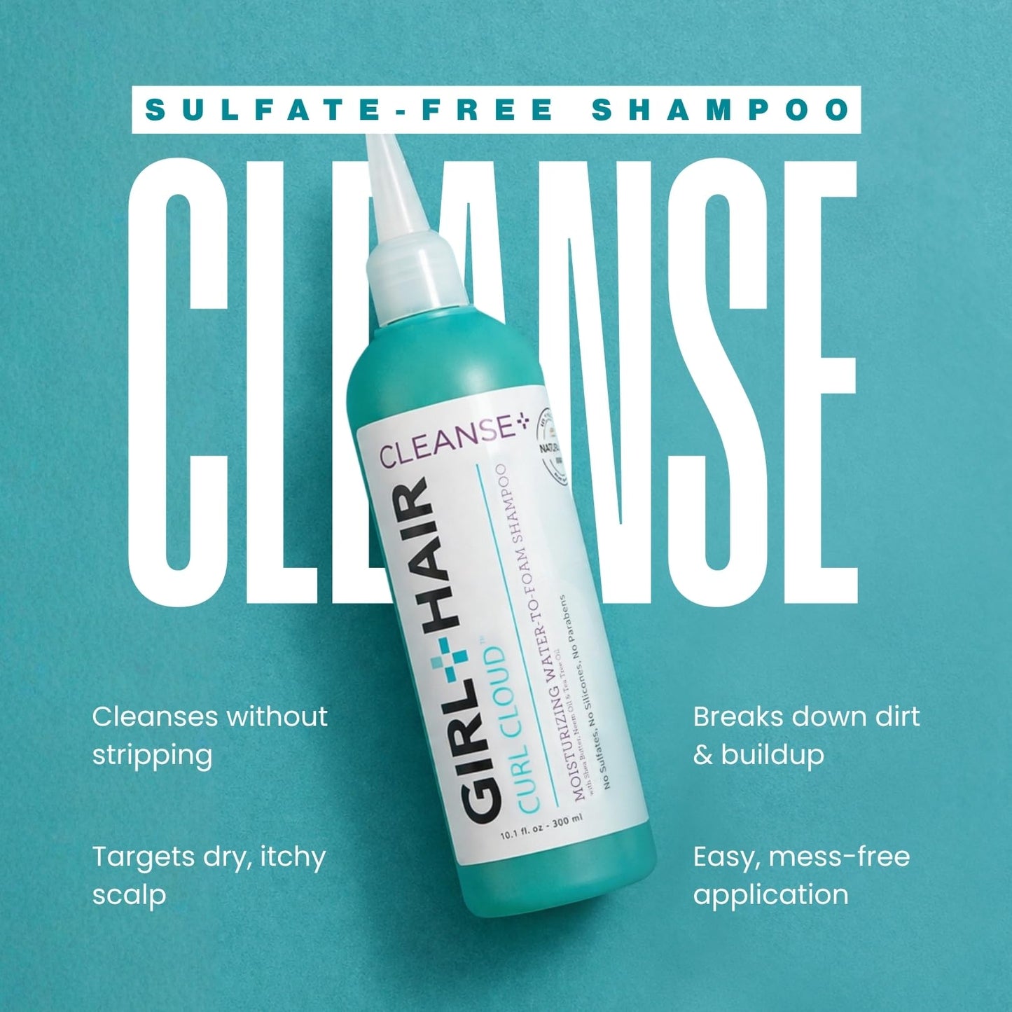 GIRL+HAIR Shampoo and Conditioner Set (2x 10.1 fl.oz./300 ml) - Moisturize and Hydrate Dry Hair and Scalp, Boost Shine, Reduce Itch and Frizz - No