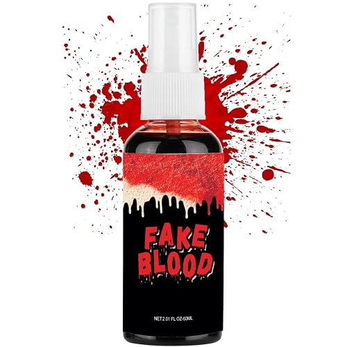 1PC Fake Blood Spray for Halloween, Special Effects Makeup, True Color, Realistic Washable SFX, Zombie Vampire Cosplay Party Clothes, 60ml