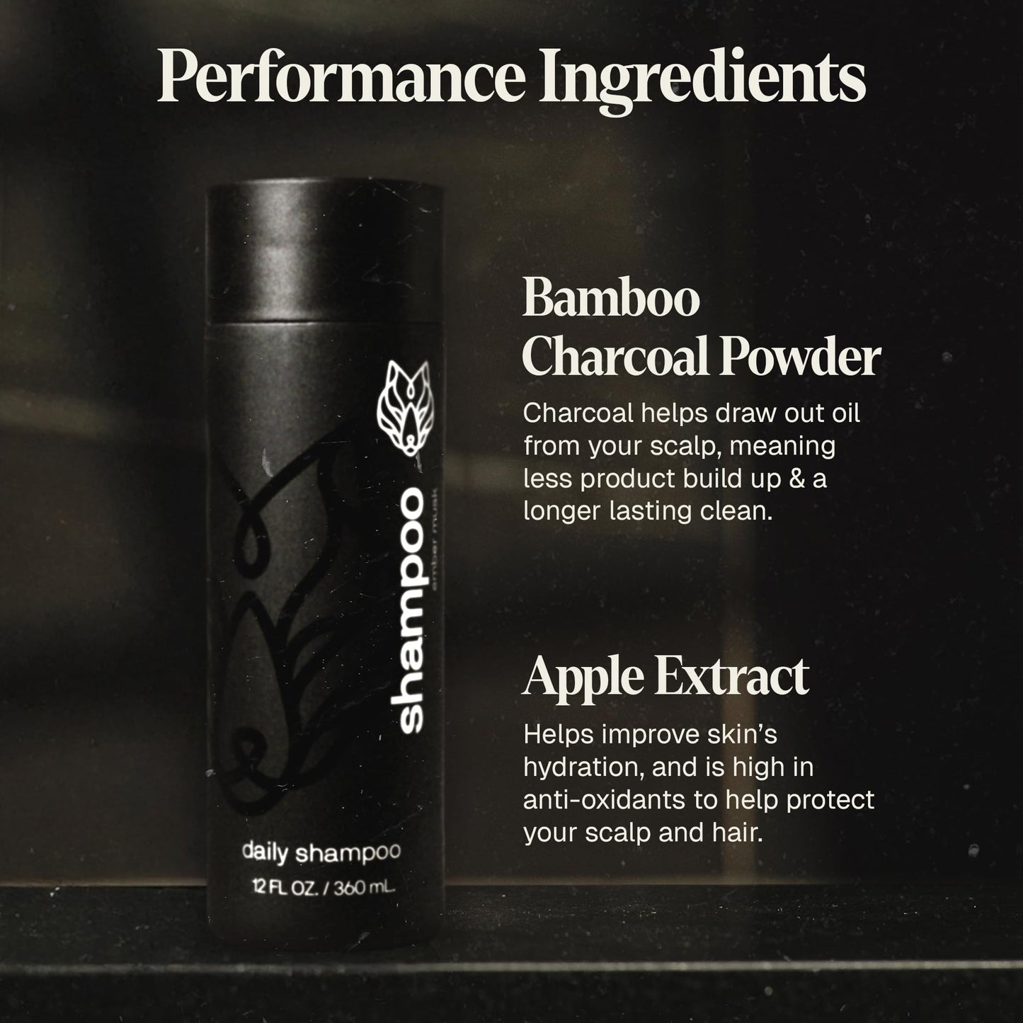 Black Wolf Mens Shampoo & Conditioner Set for Oily Hair - Oil Control Shampoo with Moisturizing & Deep Cleansing Formula - Conditioner for Soft